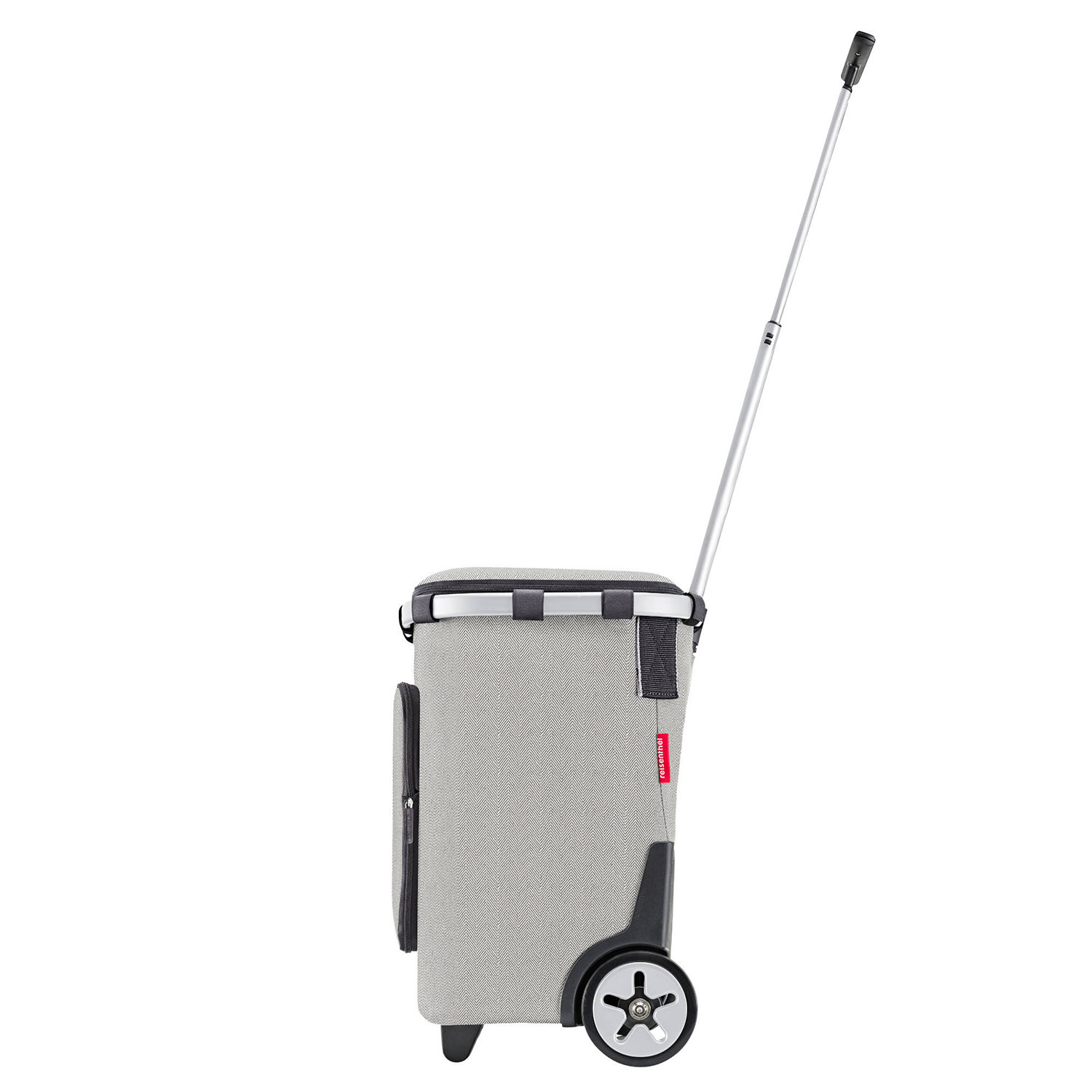 Einkaufstrolle mit Teleskopstange herringbone grey
