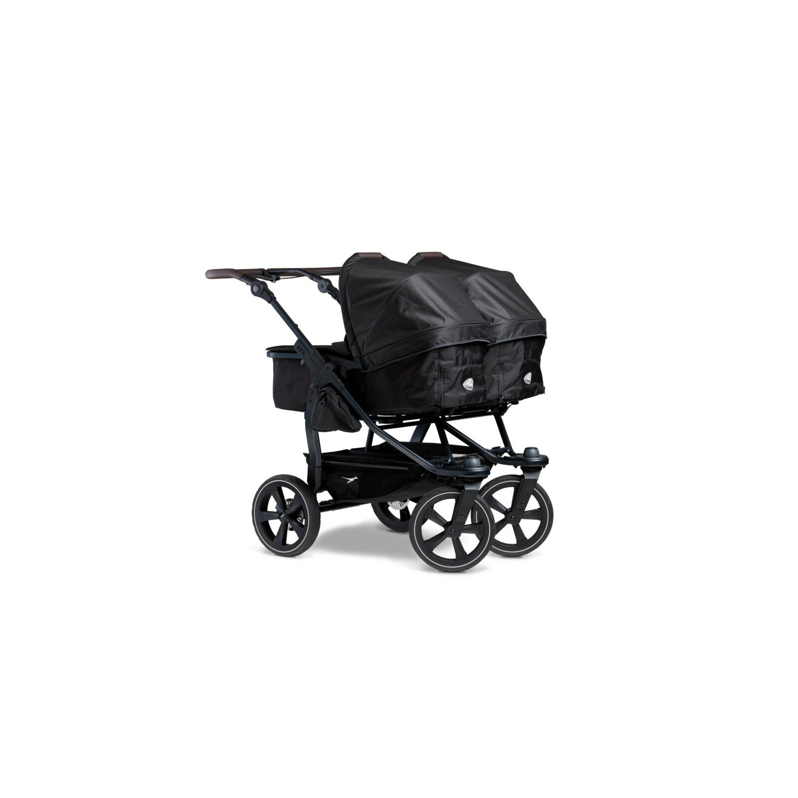 TFK - duo 2 - Zwillings/Geschwister-Kinderwagen SCHWARZ (Luftkammerreifen)