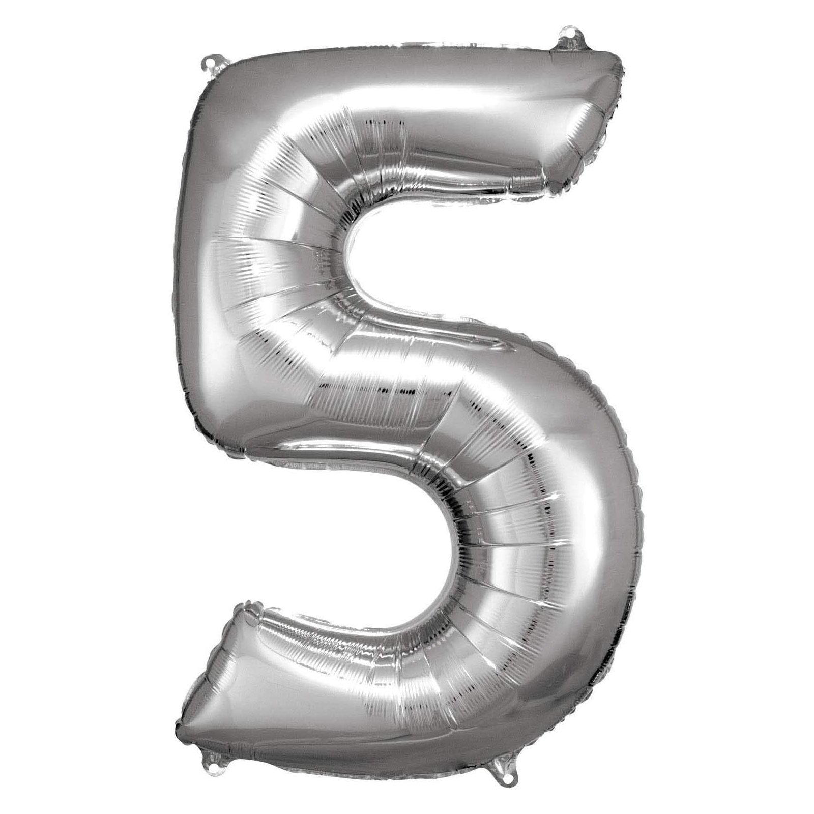 Amscan - Folienballon Silber Zahl 5 (5)