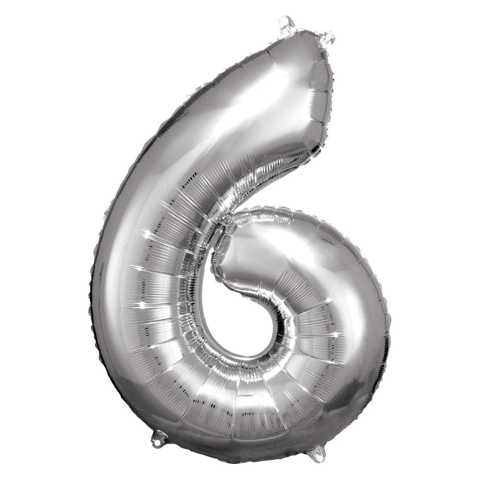 Amscan - Folienballon Silber Zahl 6 (5)