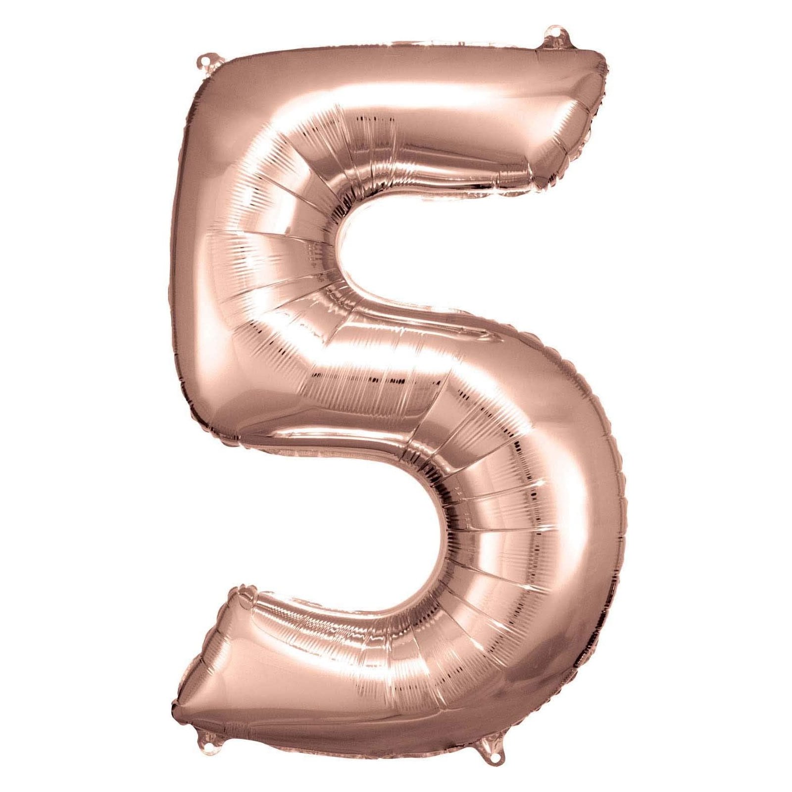 Amscan - Folienballon Rose Gold Zahl 5 (5)