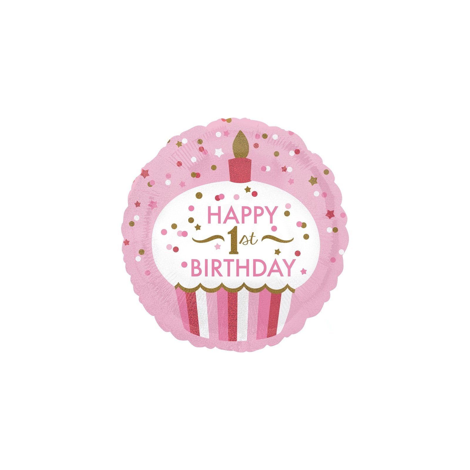 Amscan - Folienballon 'Happy Birthday - 1. Geburtstag' Mädchen (5)