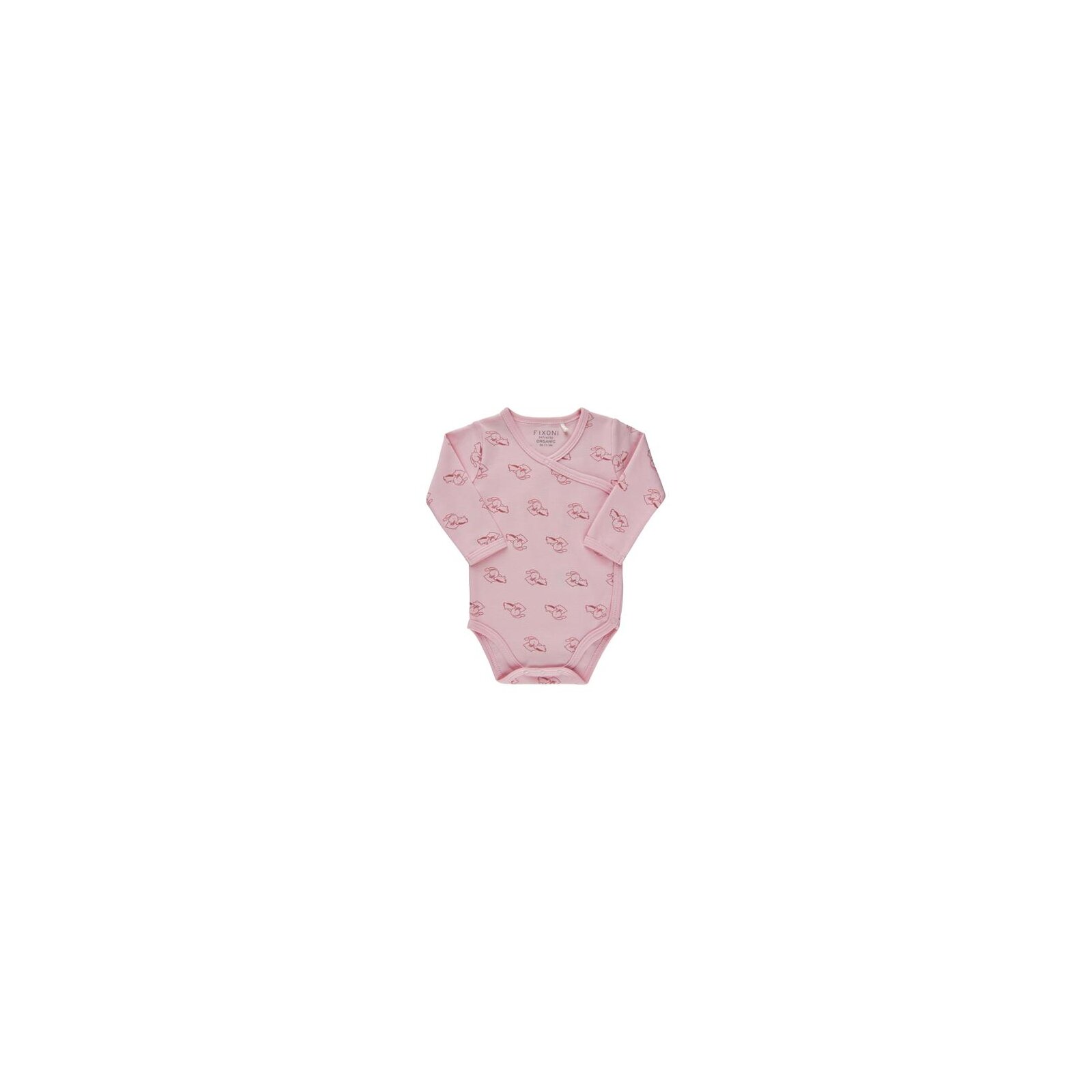 Fixoni - Langarm Wickel-Body aus Bio-Baumwolle, Rose, Gr.: 50
