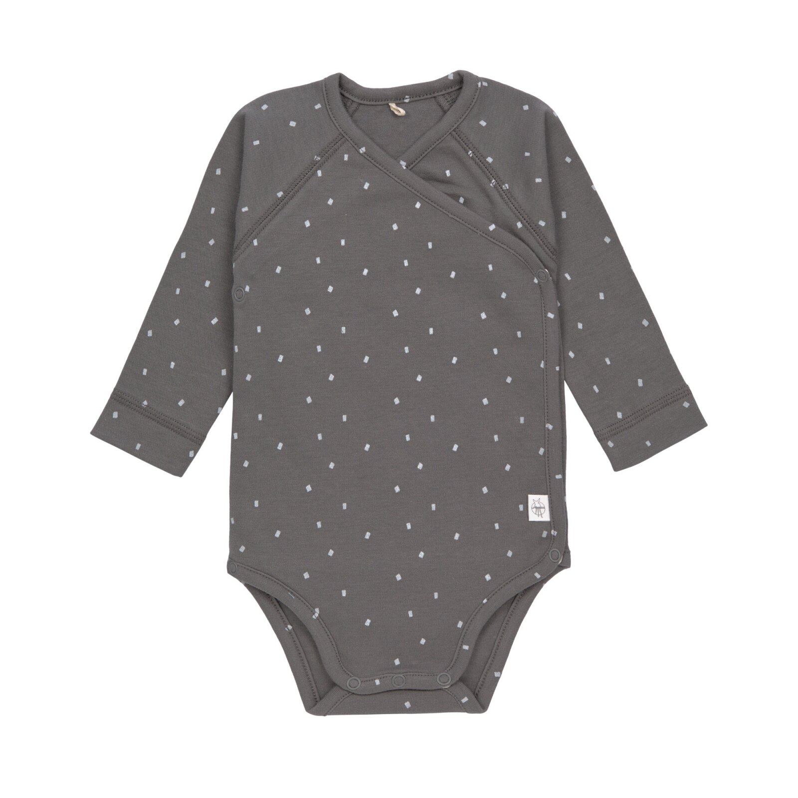 Lässig - Baby Wickelbody Langarm GOTS - Cozy Colors, Spots anthracite Gr. 62/68 (A)