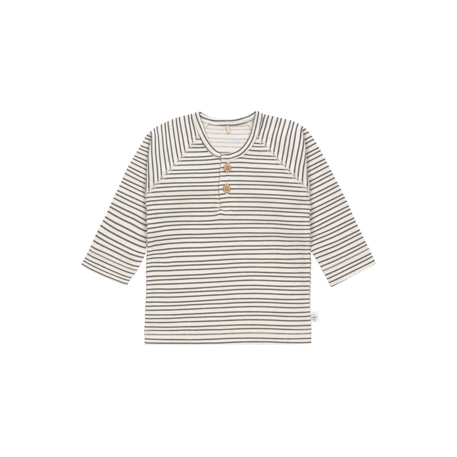 Lässig - Baby Langarmshirts GOTS - Cozy Colors, Striped grey anthracite Gr. 74/80 (A)