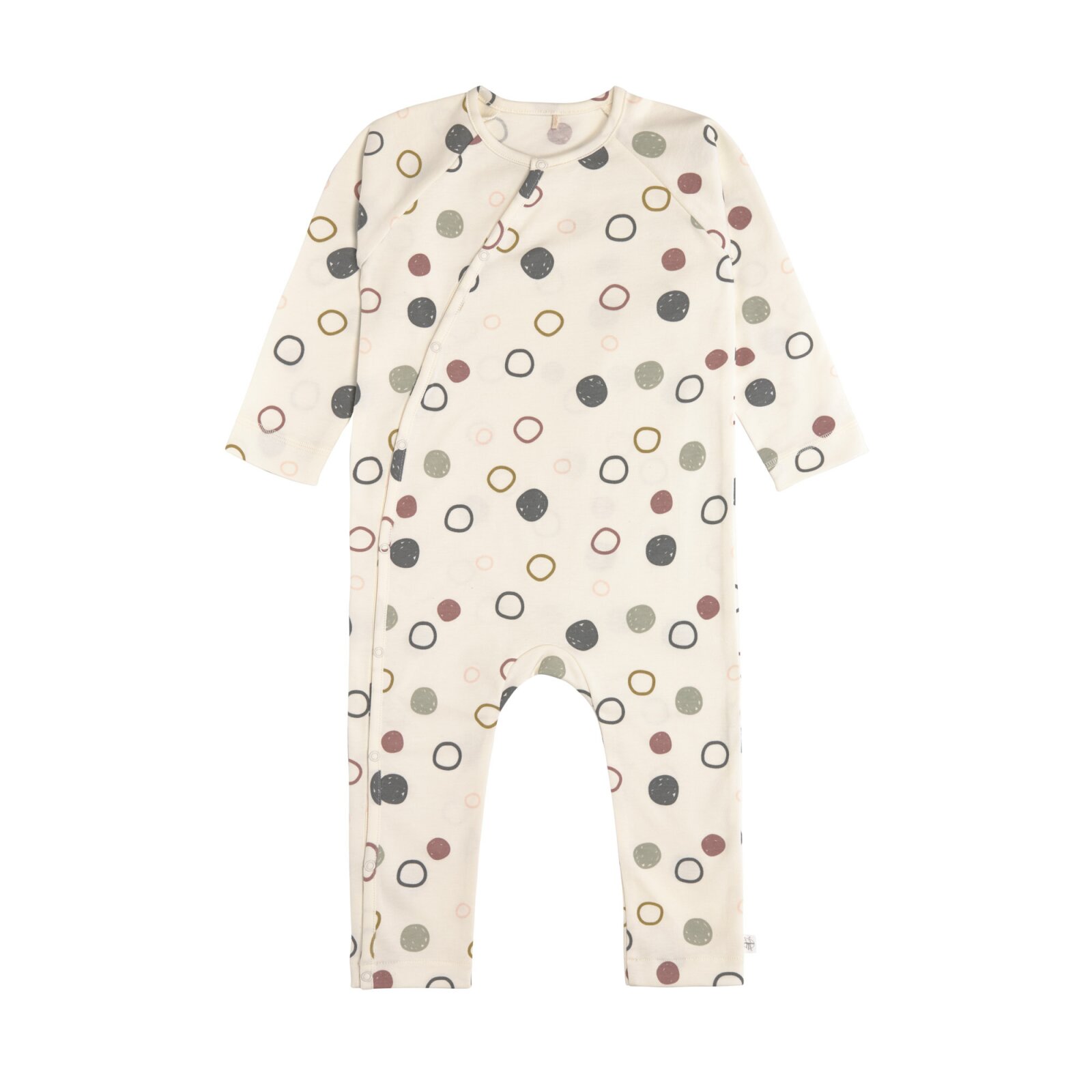 Lässig - Baby Schlafanzug GOTS - Pyjama Cozy Colors, Circles Offwhite Gr. 86-92 (A)