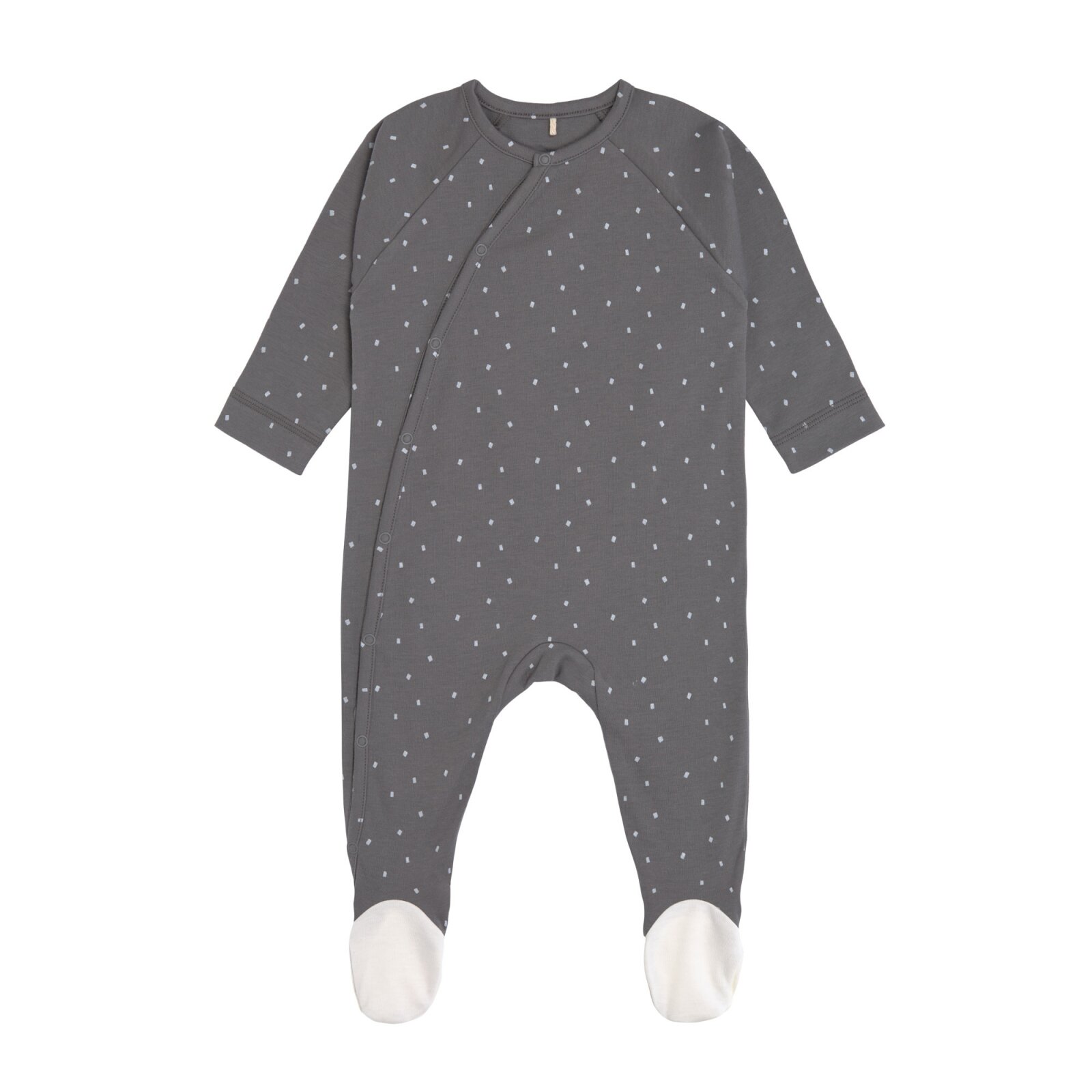 Lässig - Baby Schlafanzug mit Füßen GOTS - Pyjama Cozy Colors, Spots anthracite Gr. 50-56 (A)