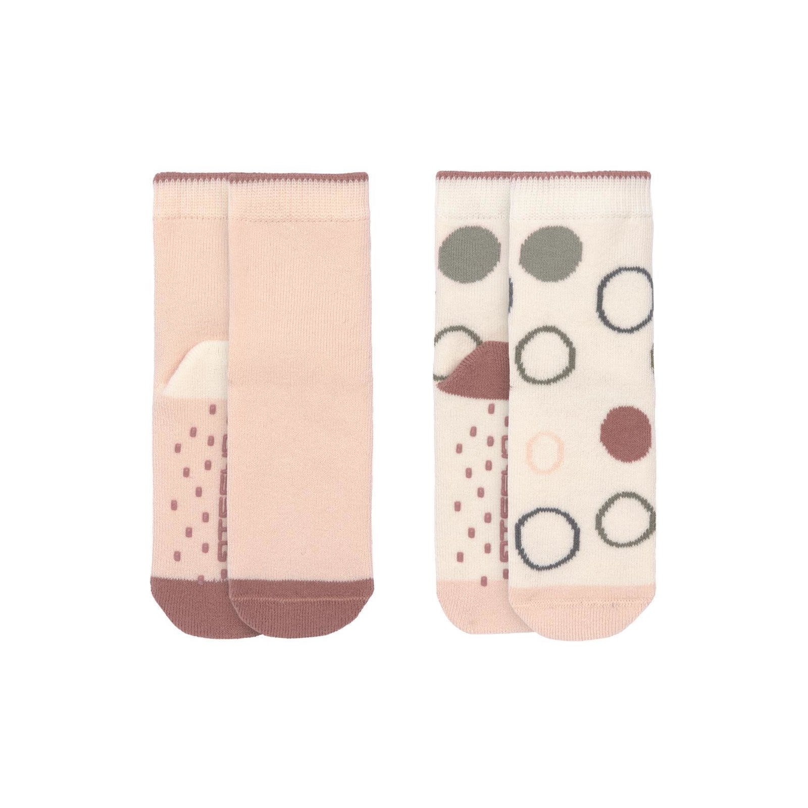 Lässig - Kinder Antirutsch-Socken (2er-Pack) - Anti-Slip Socks, OFFWHITE/POWDER PINK Gr. 27-30 (A)