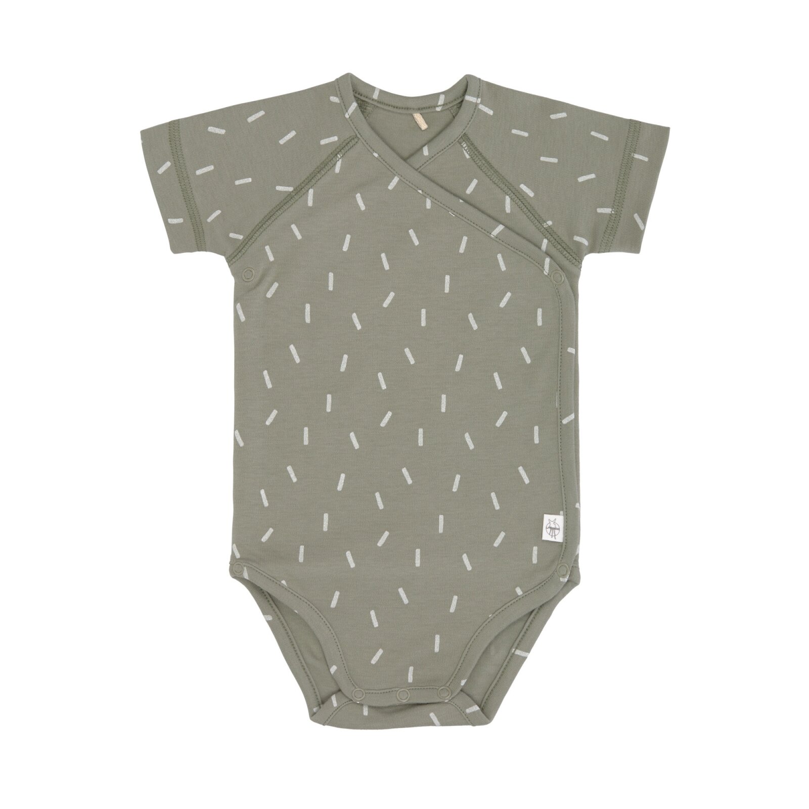 Lässig - Baby Wickelbody Kurzarm GOTS - Cozy Colors, Speckles Olive Gr. 50/56 (A)