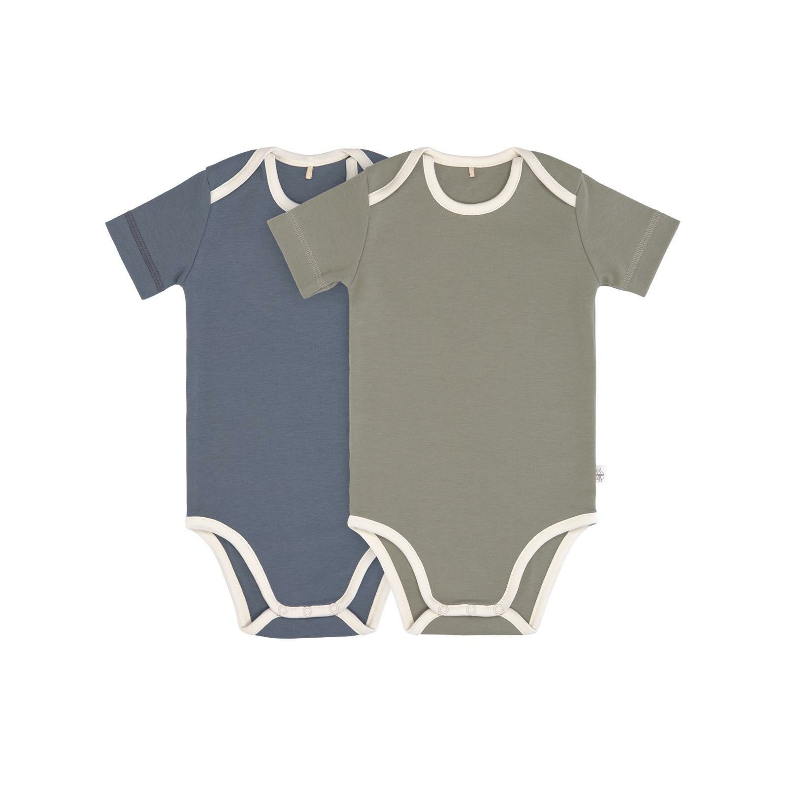 Lässig - Kurzarm Body 2er Set - GOTS Cozy Colors, Blue Olive Gr. 86/92 (A)