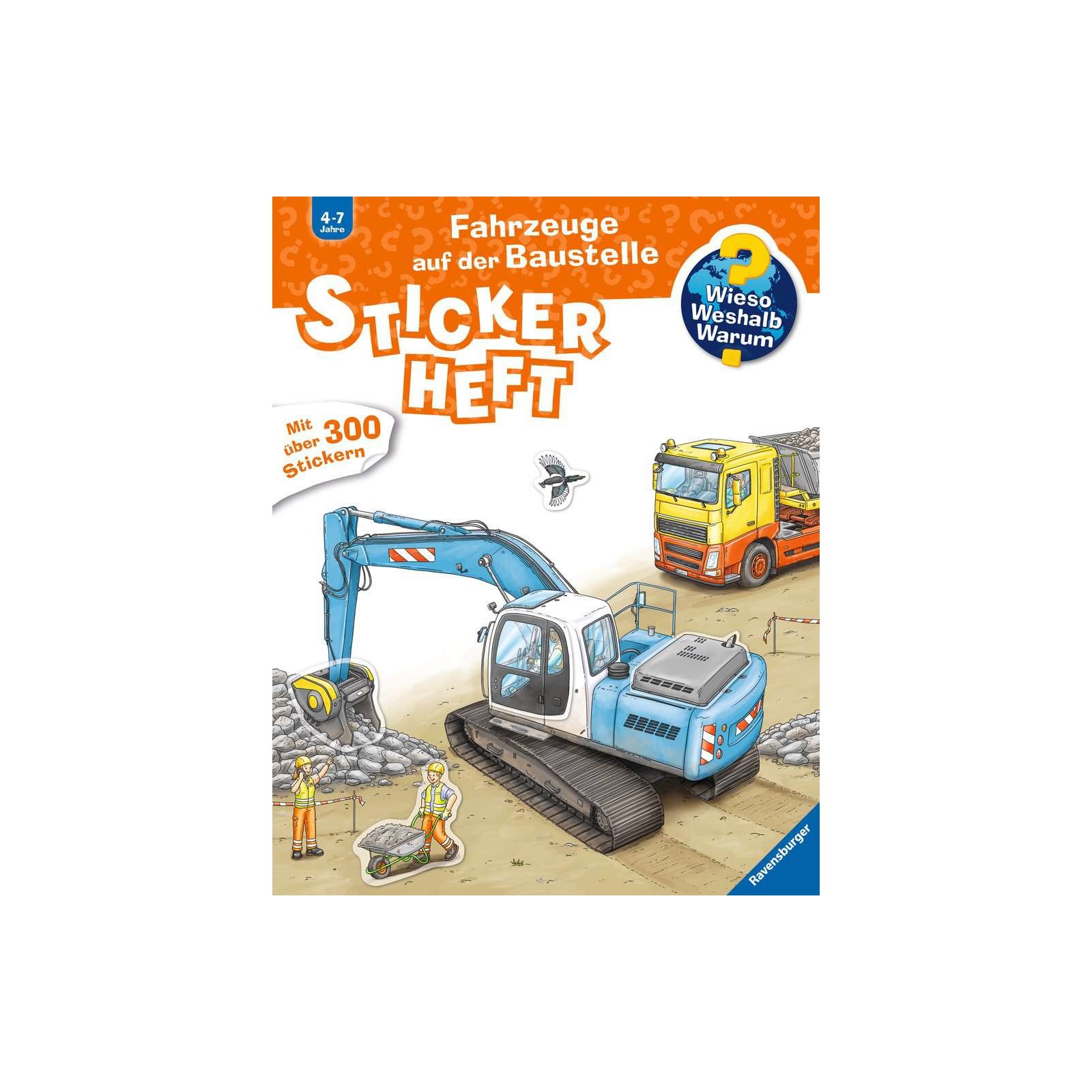Ravensburger - Wieso? Weshalb? Warum? Stickerheft: Fahrzeuge auf der Baustelle