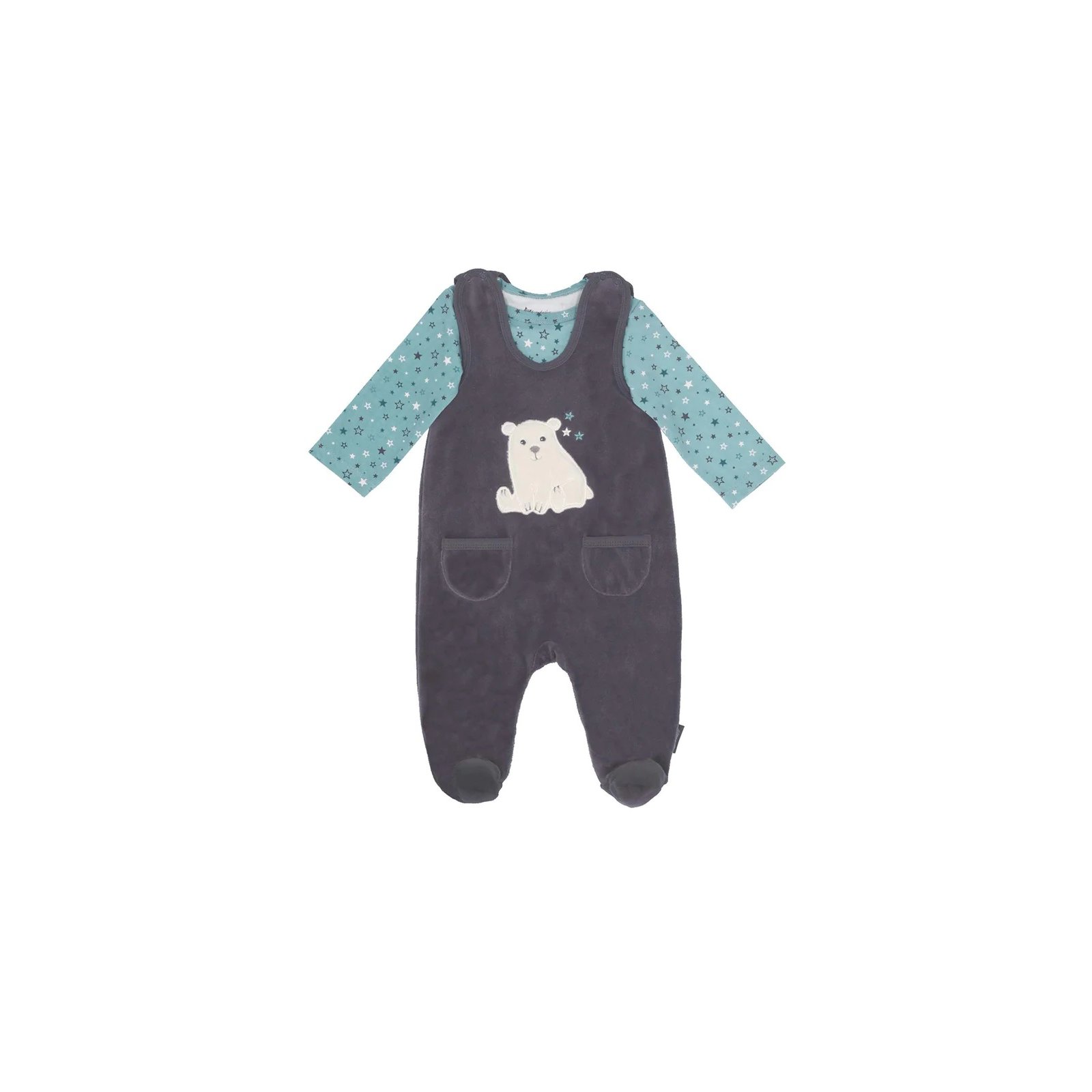 Sterntaler - Baby Strampler aus Nicki, Motiv Eisbär Elia, Grau, Gr. 68