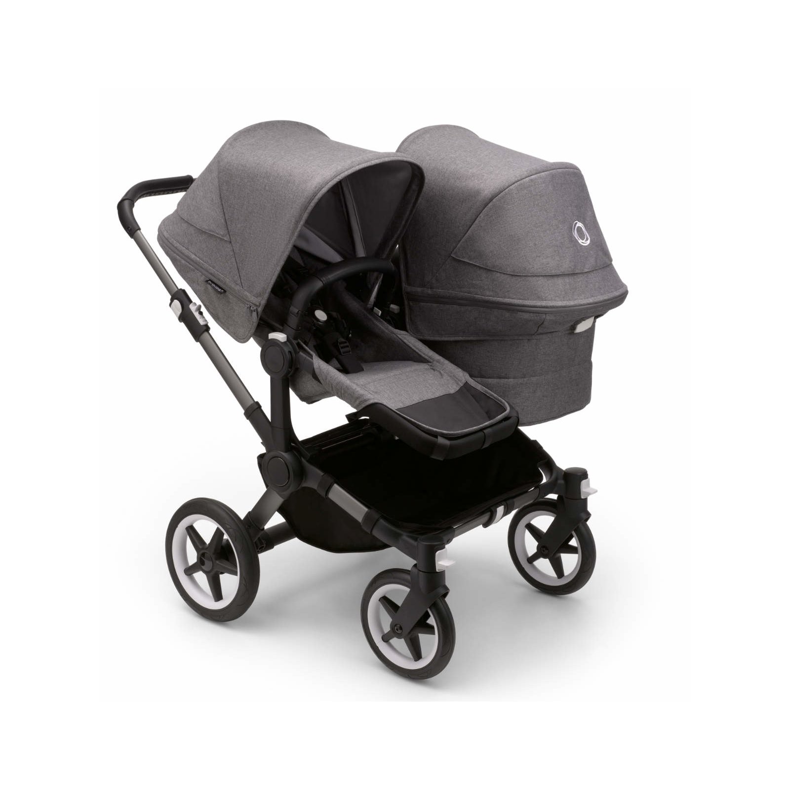 BUGABOO - Donkey 5 Duo Geschwister-Kinderwagen mit Liegewanne und Sitz CORE (GRAPHIT / GRAU-MELIERT)