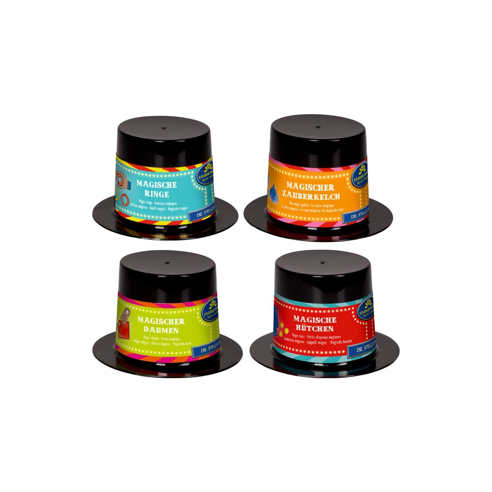 Die Spiegelburg - Bunte Geschenke - Zaubertricks im Hut, sort. (12)