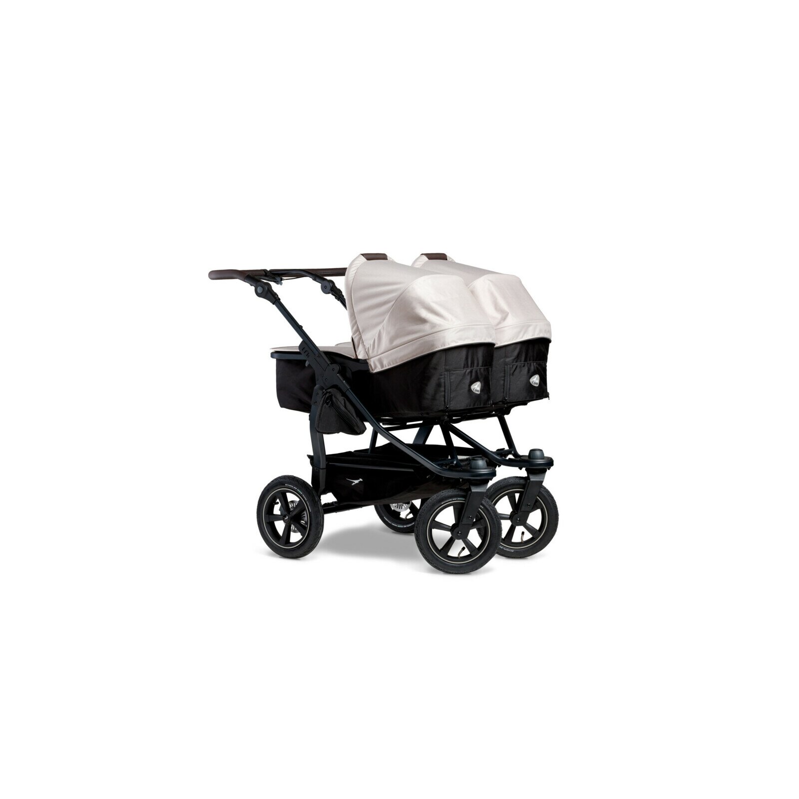 TFK - duo 2 - Zwillings/Geschwister-Kinderwagen SAND (Luftreifen)
