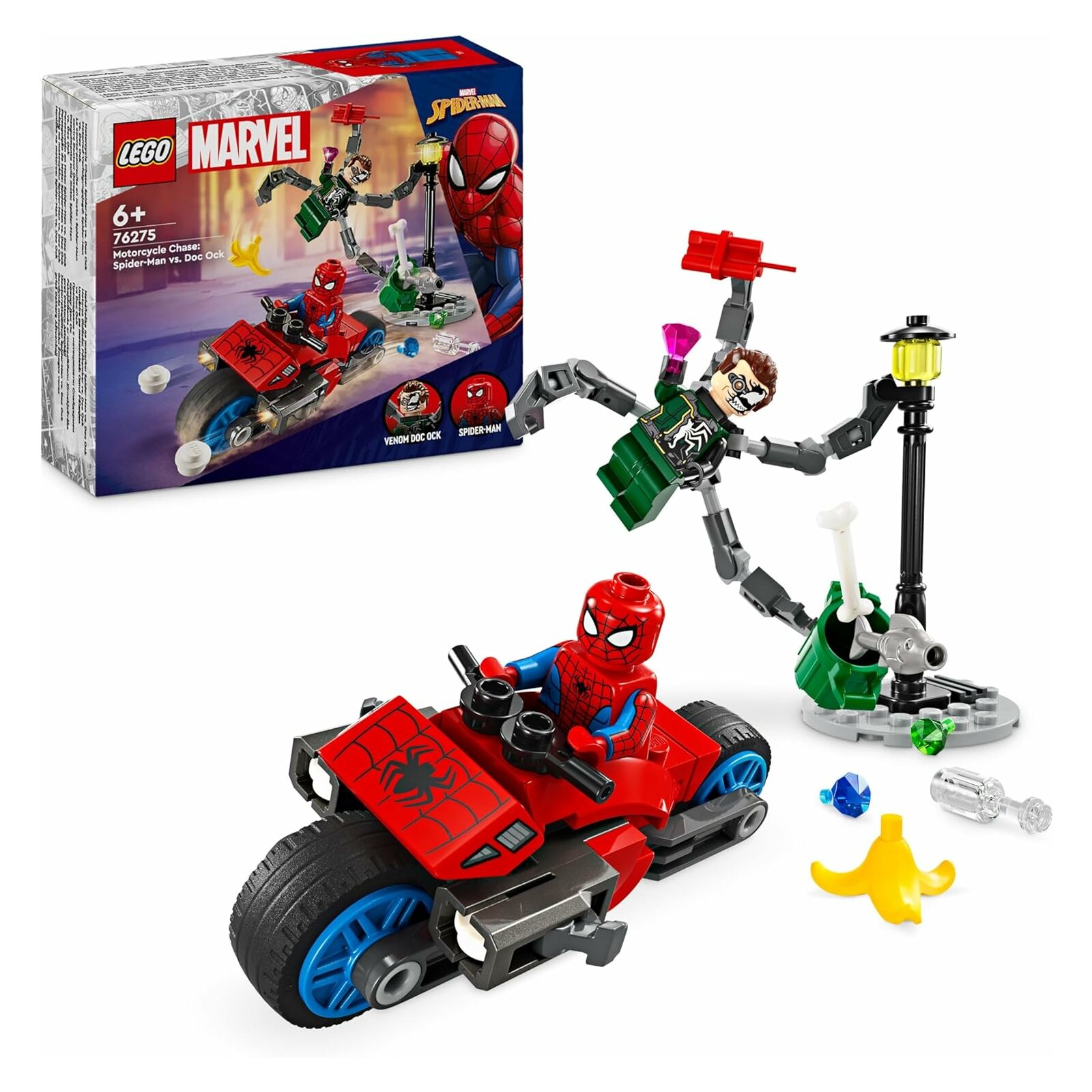 LEGO - Marvel Super Heroes - 76275 Motorrad-Verfolgungsjagd: Spider-Man vs. Doc Ock