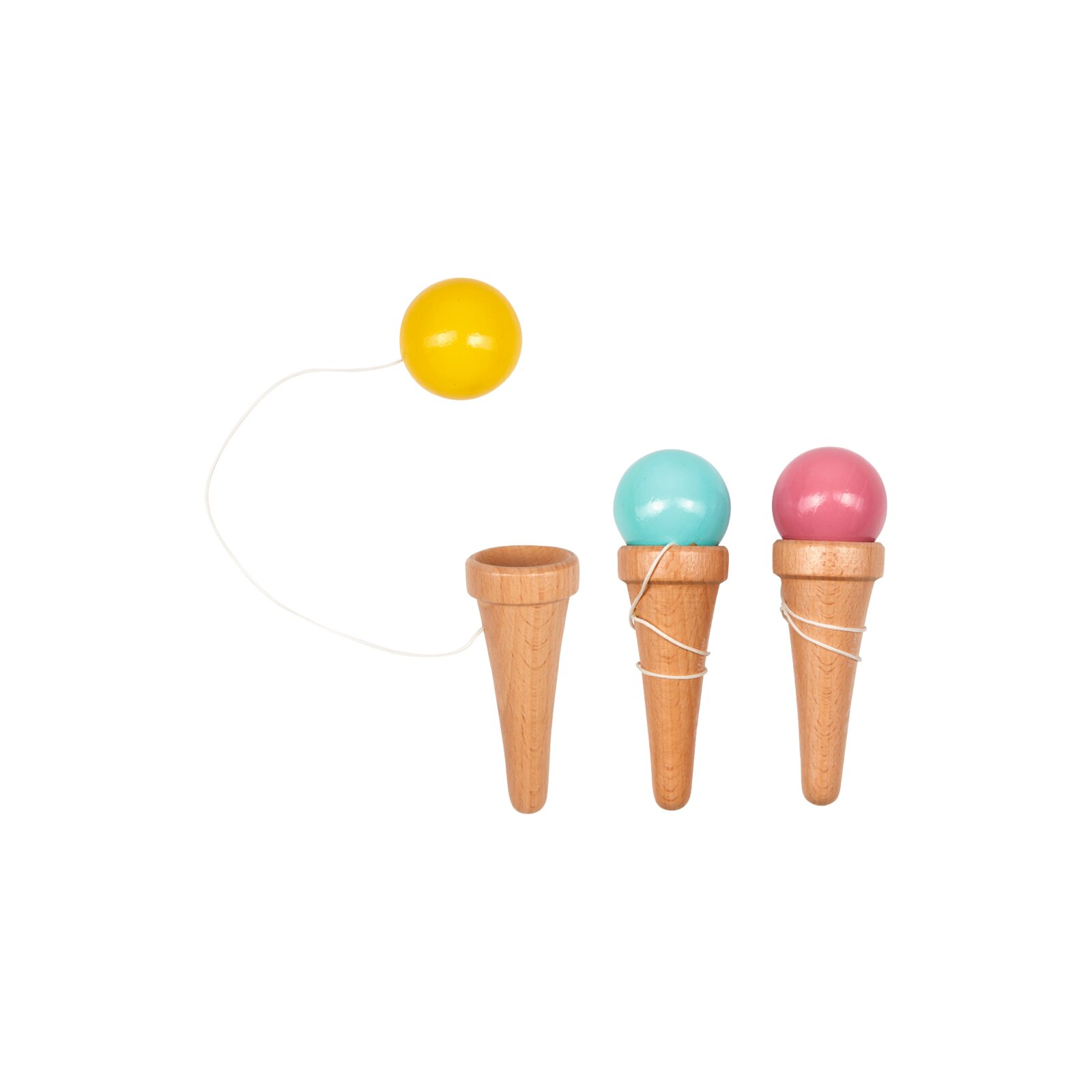 Die Spiegelburg - Sommerkinder - Holz-Fangspiel Eistüte, sort. (9)