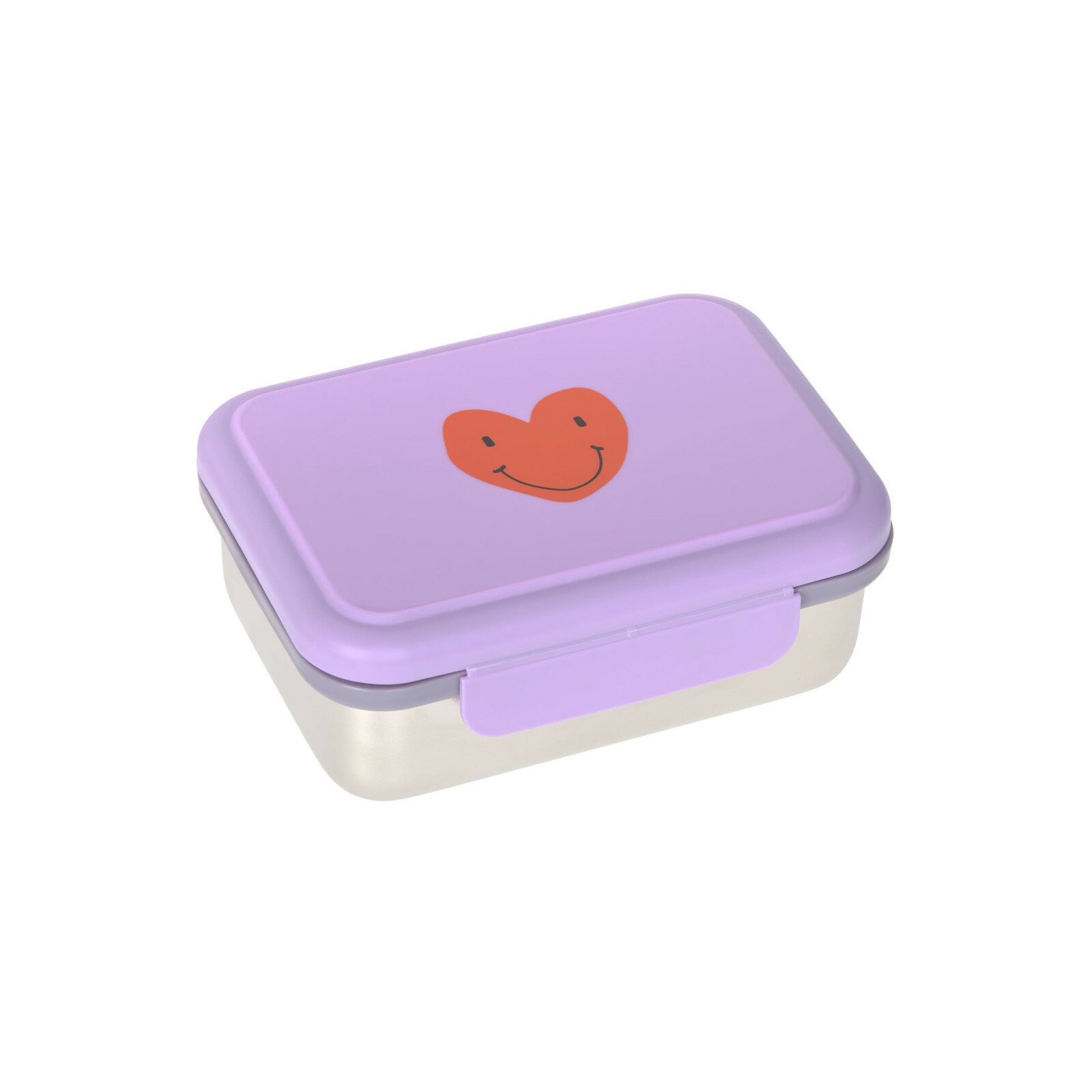 Lässig - Brotdose Kinder - Edelstahl Lunchbox, Little Gang Herz Lila (2)