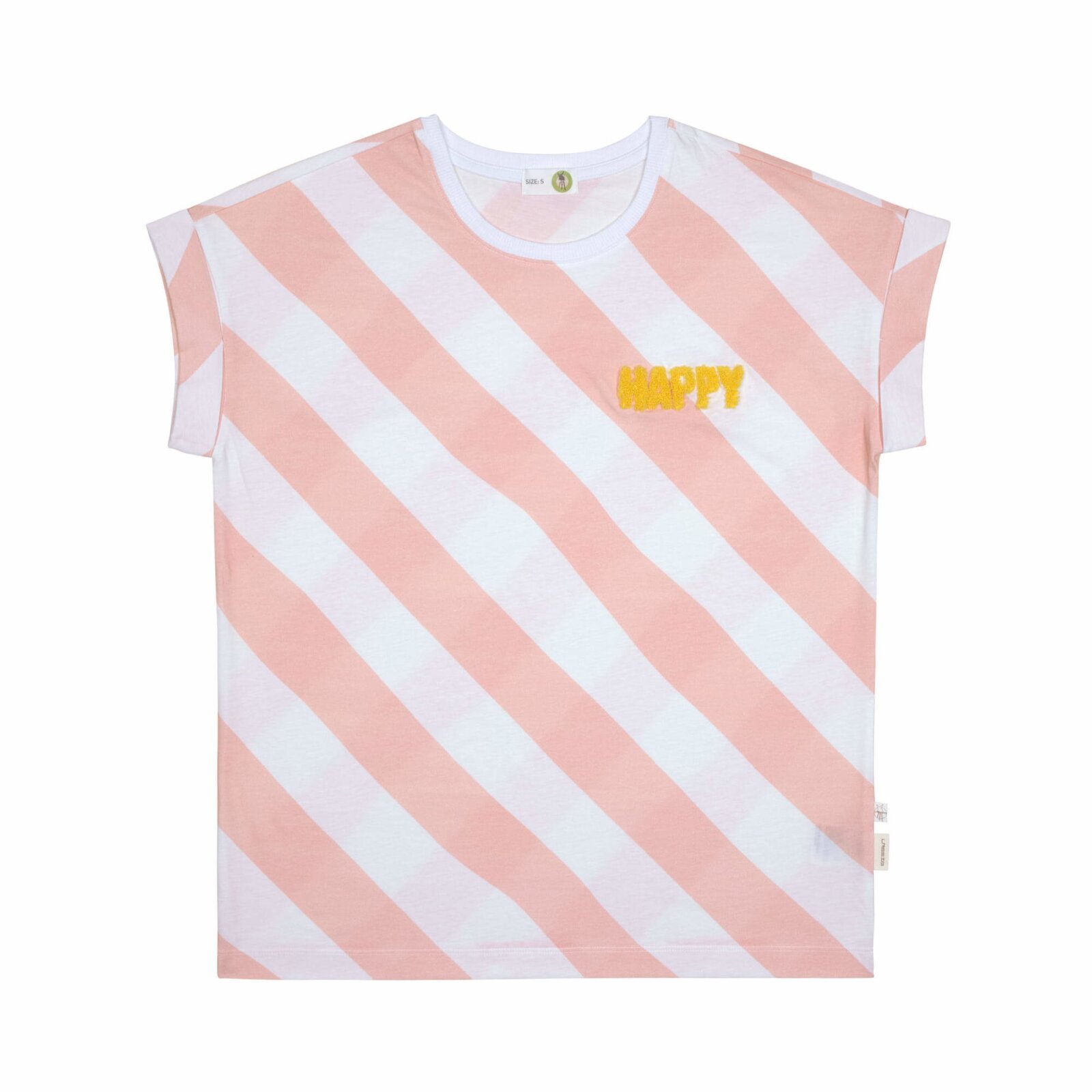 Lässig - Damen T-Shirt Loose Fit Little Gang - Happy Milky/Peach, Gr. L