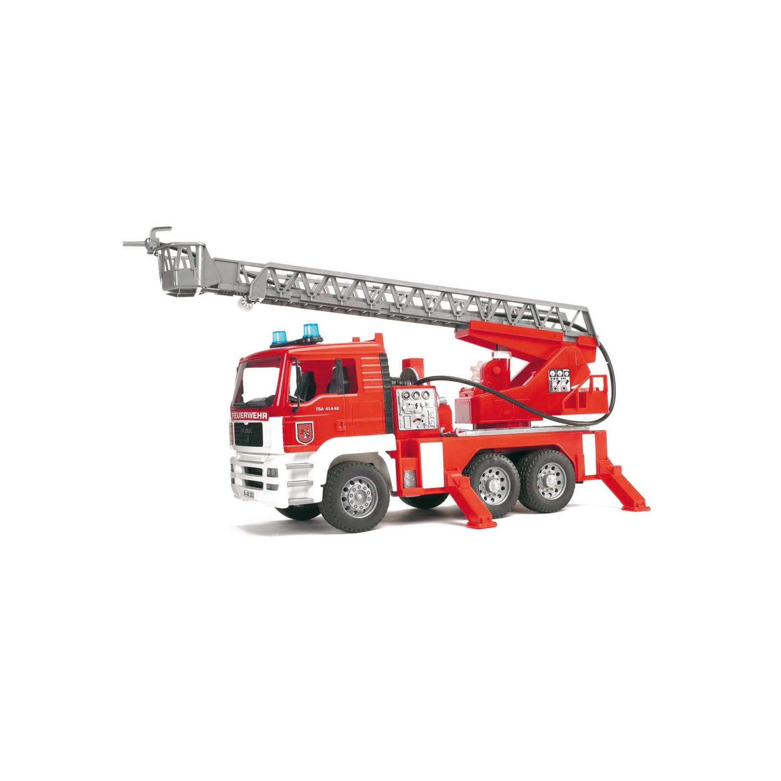 Bruder - MAN TGA Feuerwehr mit Drehleiter und Wasserpumpe (1:16)