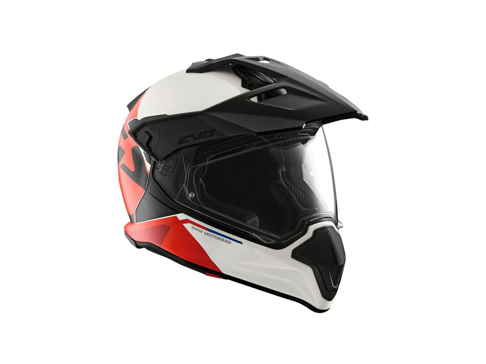 BMW GS Carbon Evo Motorradhelm (Qattara) Farbe: Weiß|Rot Größe: 54/55