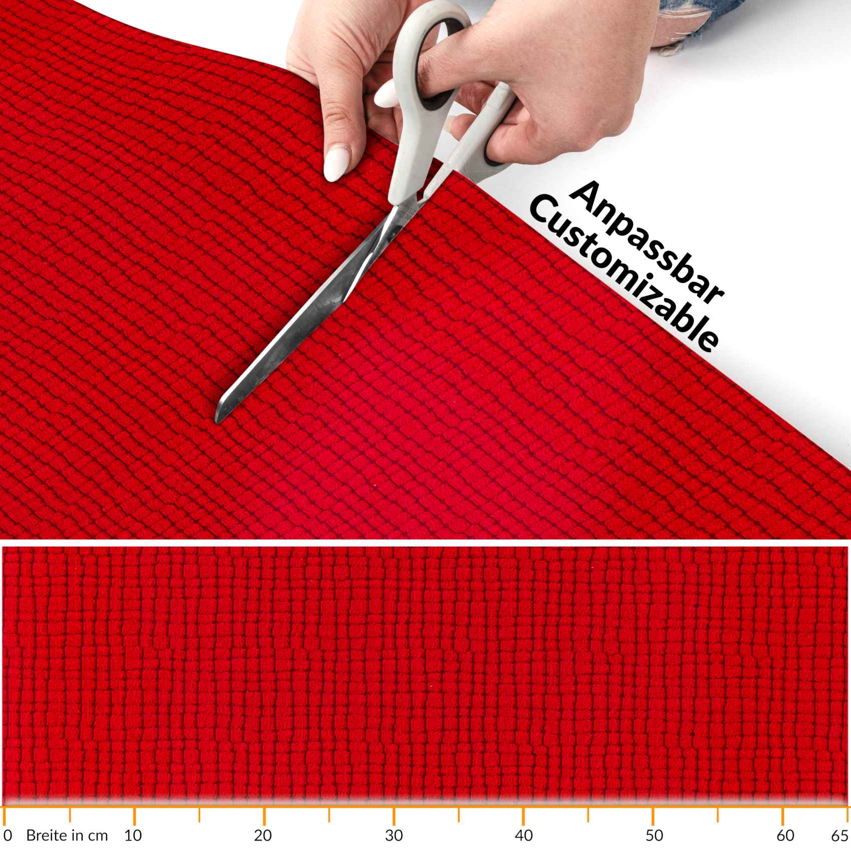 Teppichläufer Flurläufer Küchenläufer Velours rutschfest Wilson Rot 65cm Breit 100x67cm