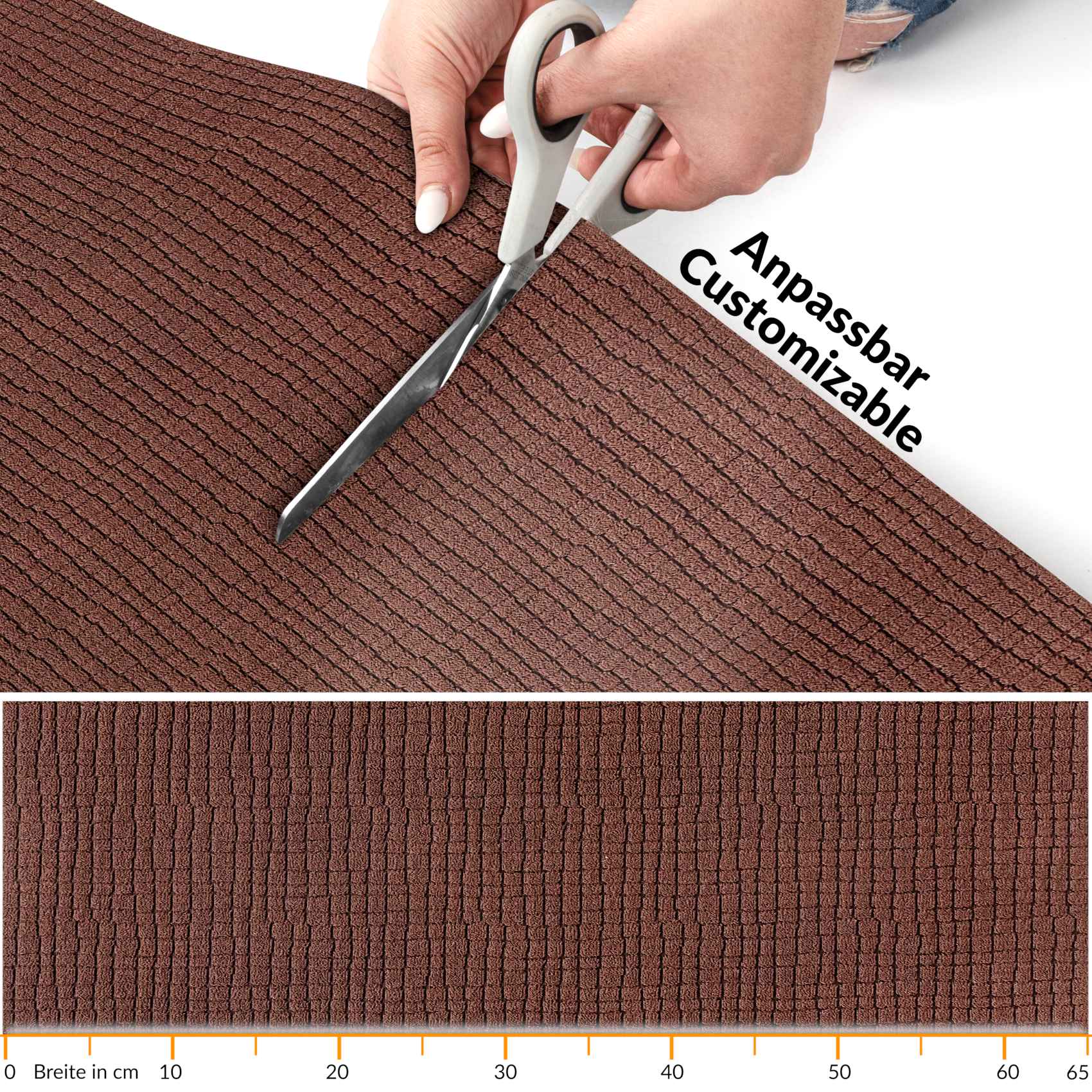 Teppichläufer Flurläufer Küchenläufer Velours Wilson Braun 65cm Breit 100x67cm