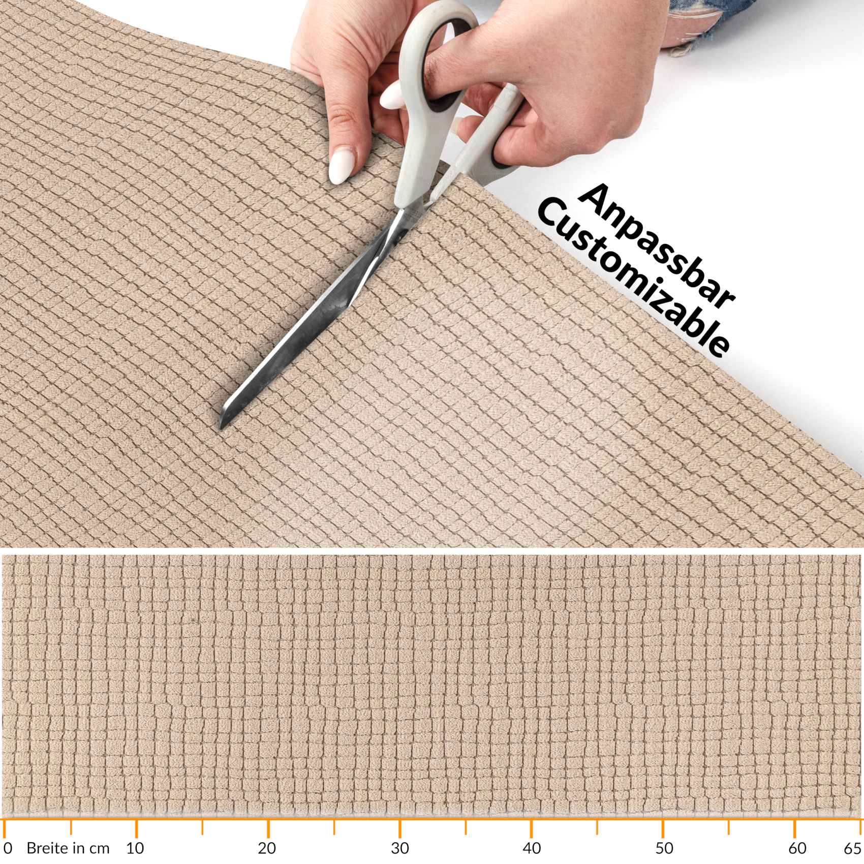 Teppichläufer Flurläufer Küchenläufer Velours Wilson Beige 65cm Breit 100x67cm