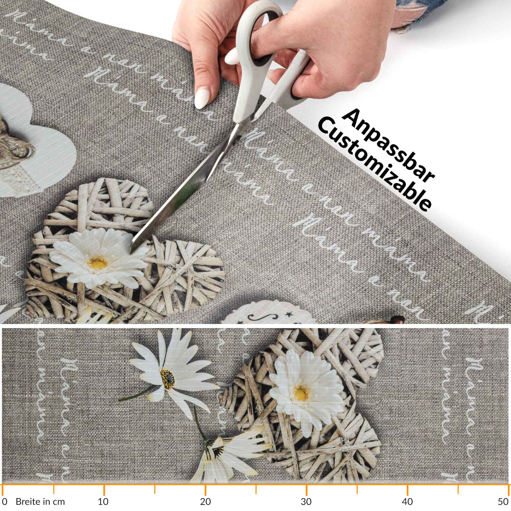 Küchenläufer Küchenteppich Läufer Flur Teppichläufer Sprinty Mama Grau 50cm Breit 100x52cm