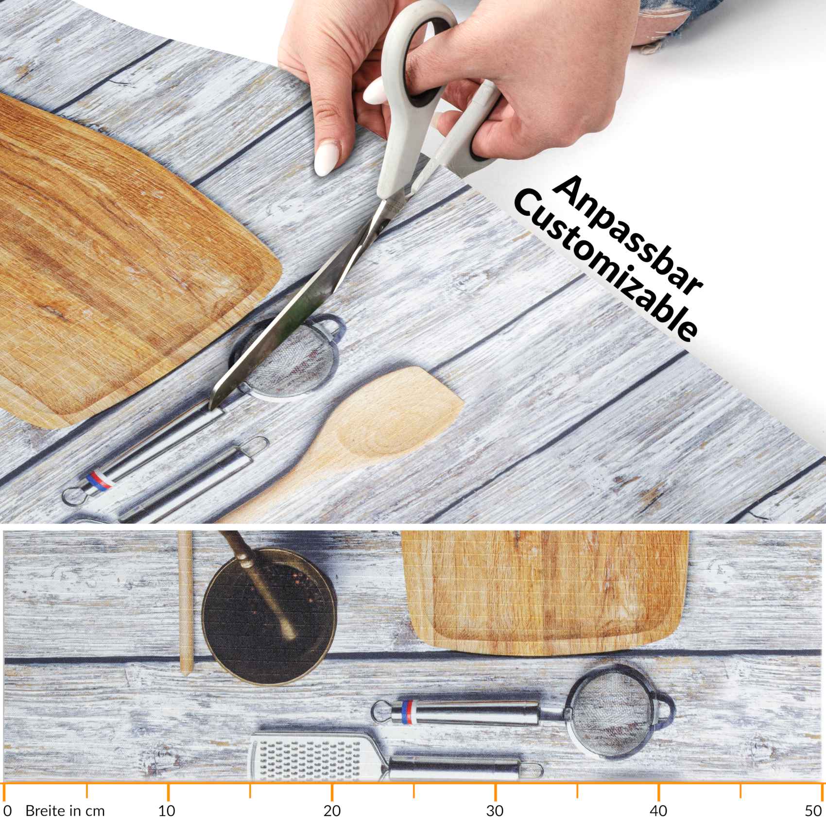 Küchenläufer Küchenteppich Läufer Flur Teppichläufer Sprinty Cucina New Mehrfarbig 50cm Breit 100x52cm