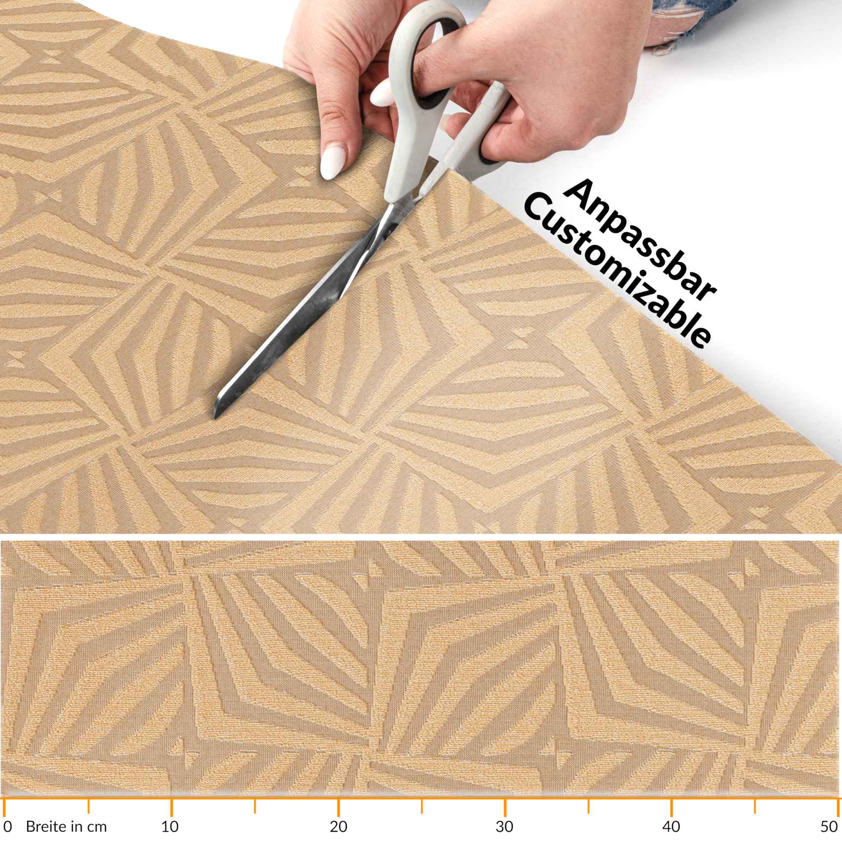 Teppichläufer Küchenteppich Flurläufer Küchenläufer Velours rutschfest waschbar Beige 50cm Breit 100x50cm