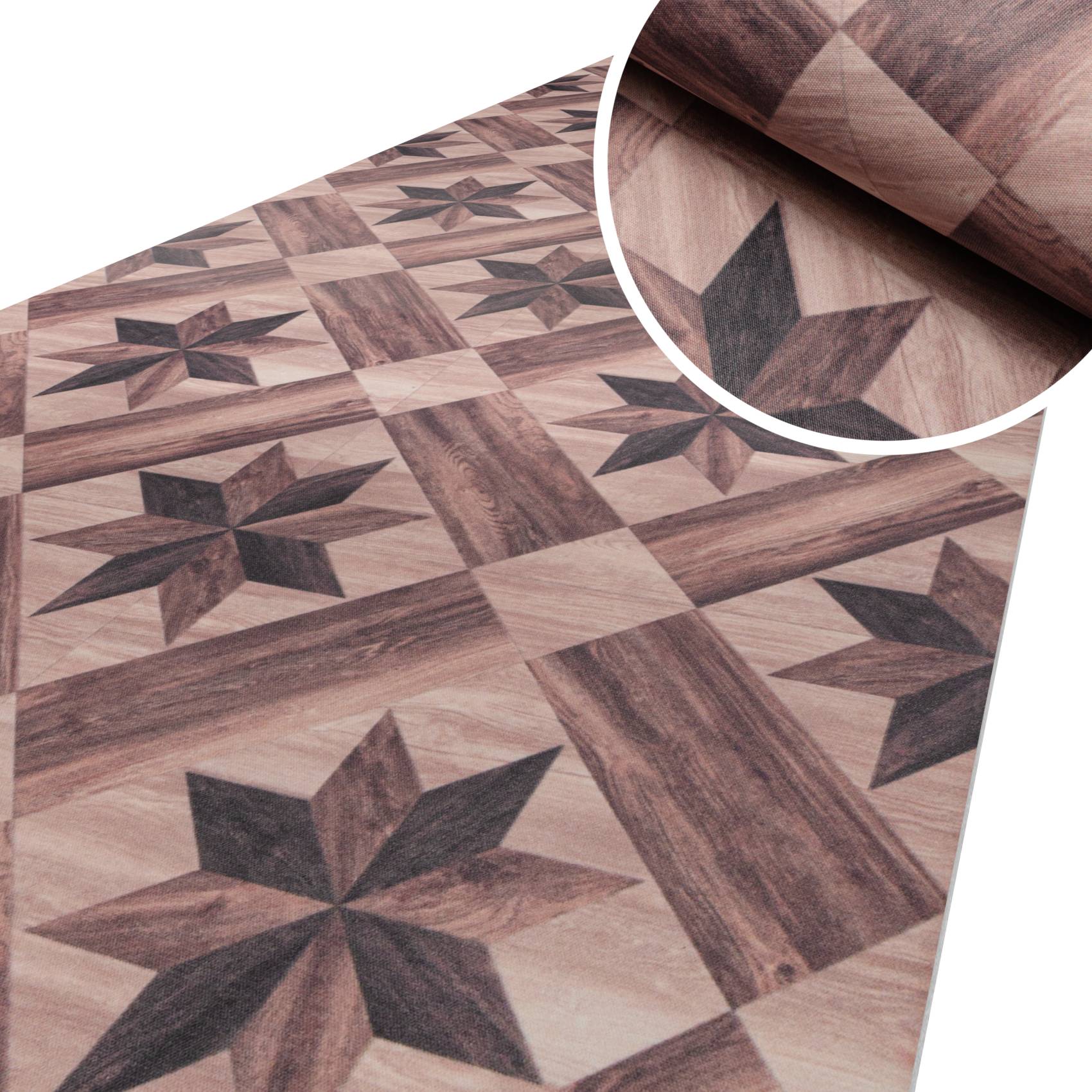 Küchenläufer Küchenteppich Läufer Flur Teppichläufer Parket Stern Karo 100x52cm