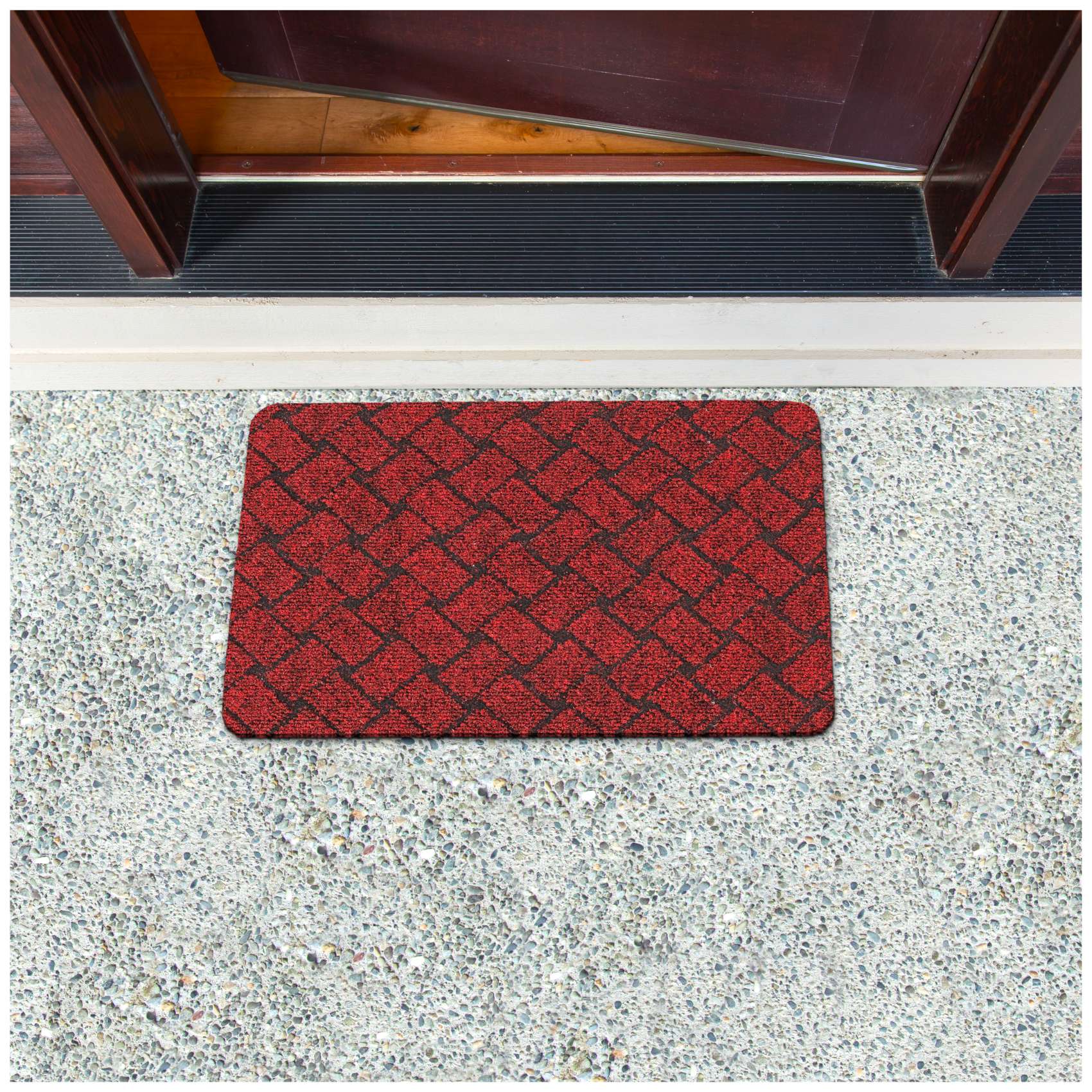 Teppichläufer Sauberlaufmatte Schmutzfangmatte Flur Läufer MELBOURNE Breite 100cm Rot 40x60cm