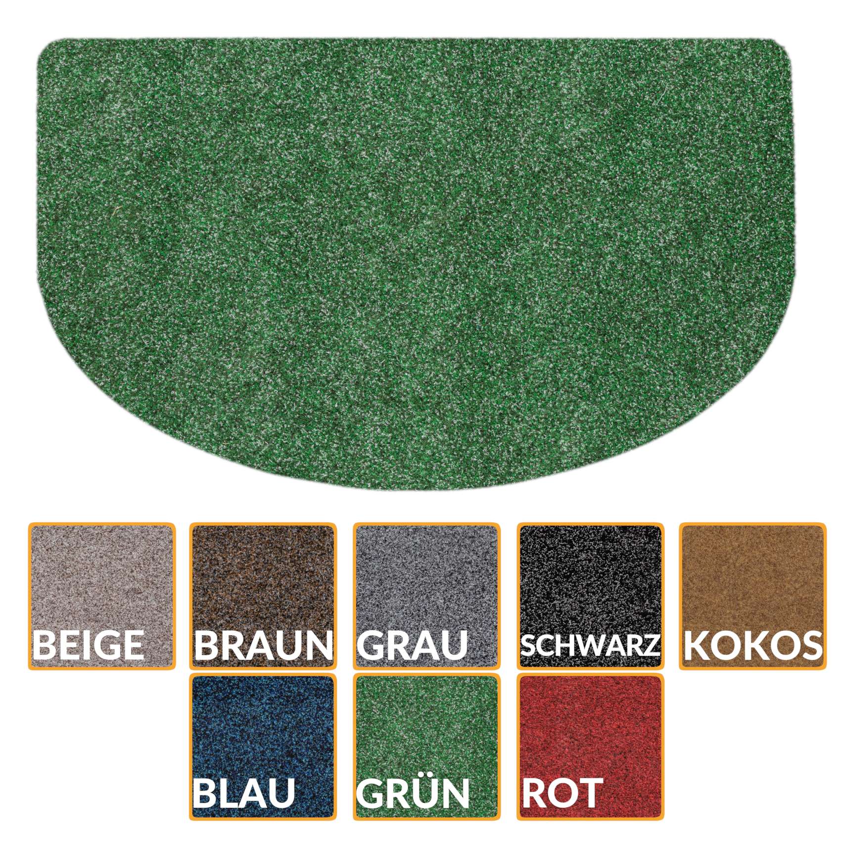 Fußmatte Schmutzfangmatte Fußabtreter POET Uni Mehrfarbig Grün 45x75cm