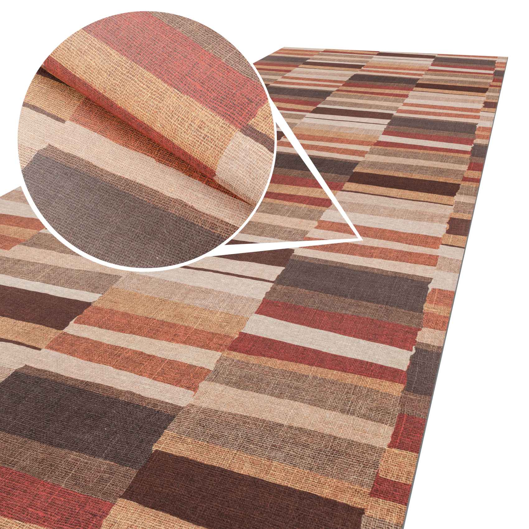 Küchenläufer abwaschbar Teppichläufer Flur Läufer Patchwork rutschfest Breite 65cm Meterware 100x65cm