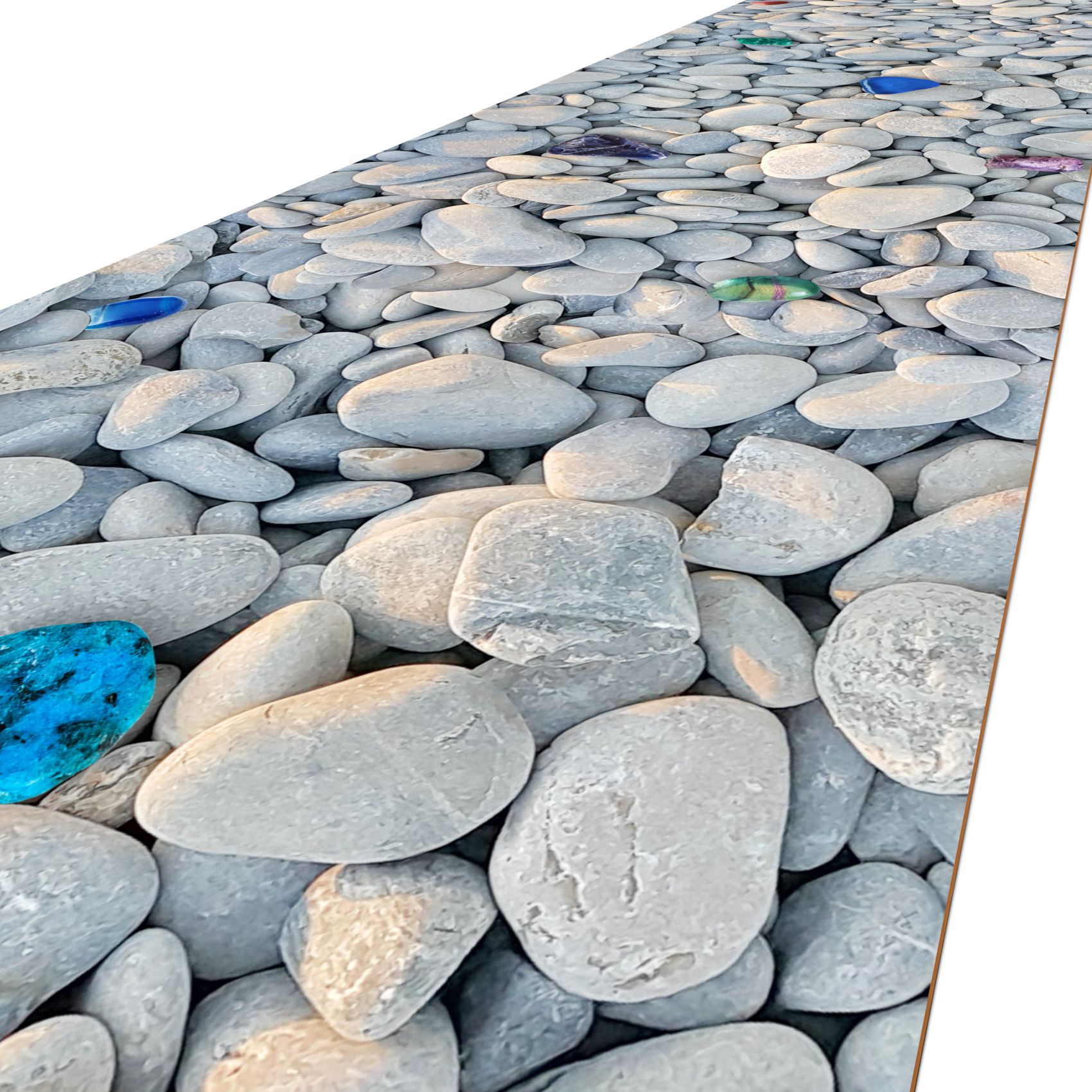 Küchenläufer Teppichläufer Steine Bunt pflegeleicht rutschfest abwaschbar Läufer Flur 100x48cm