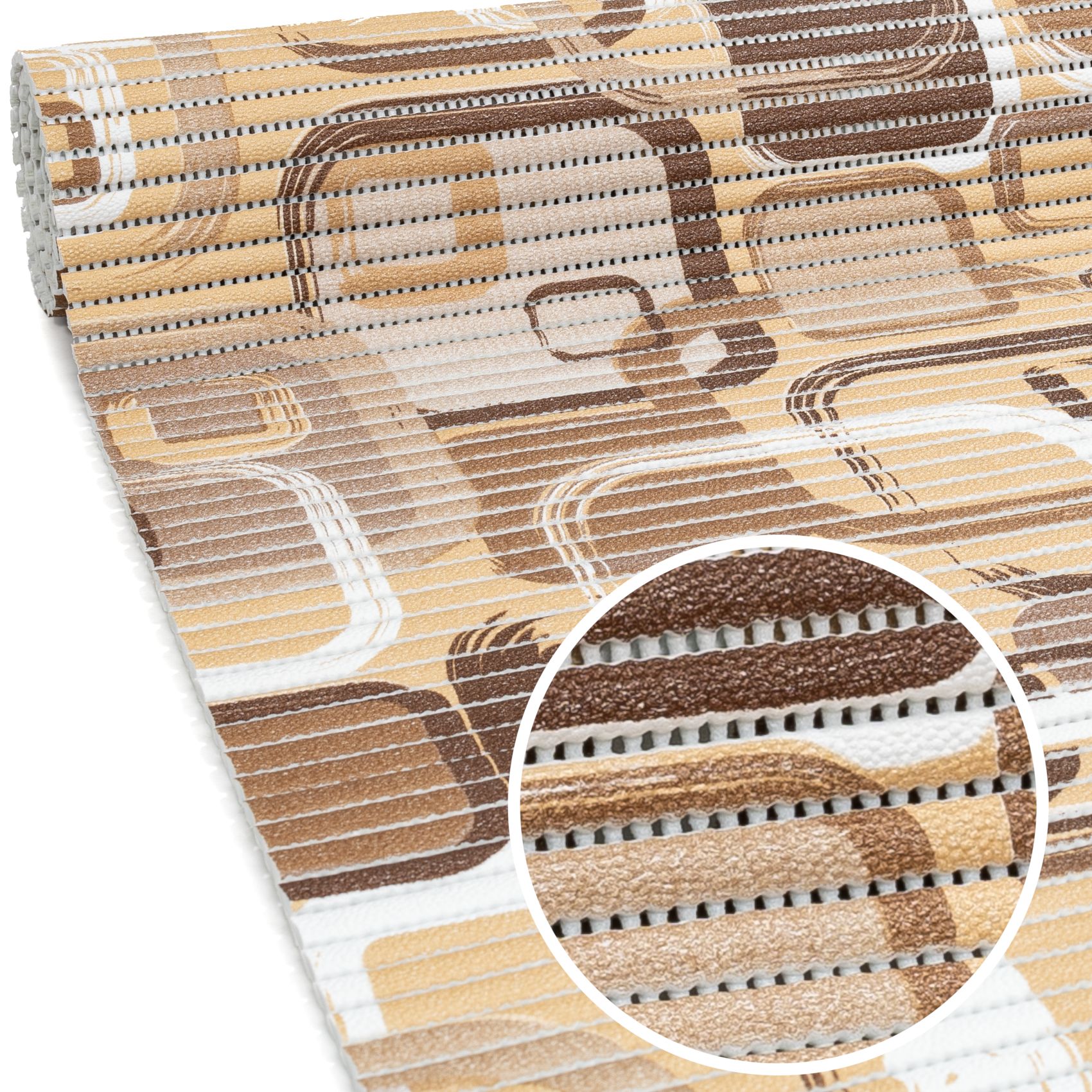 Weichschaummatte Badematte Weichschaum Bad Moderno Blau / Beige Breite 130cm Meterware Braun 100x130cm