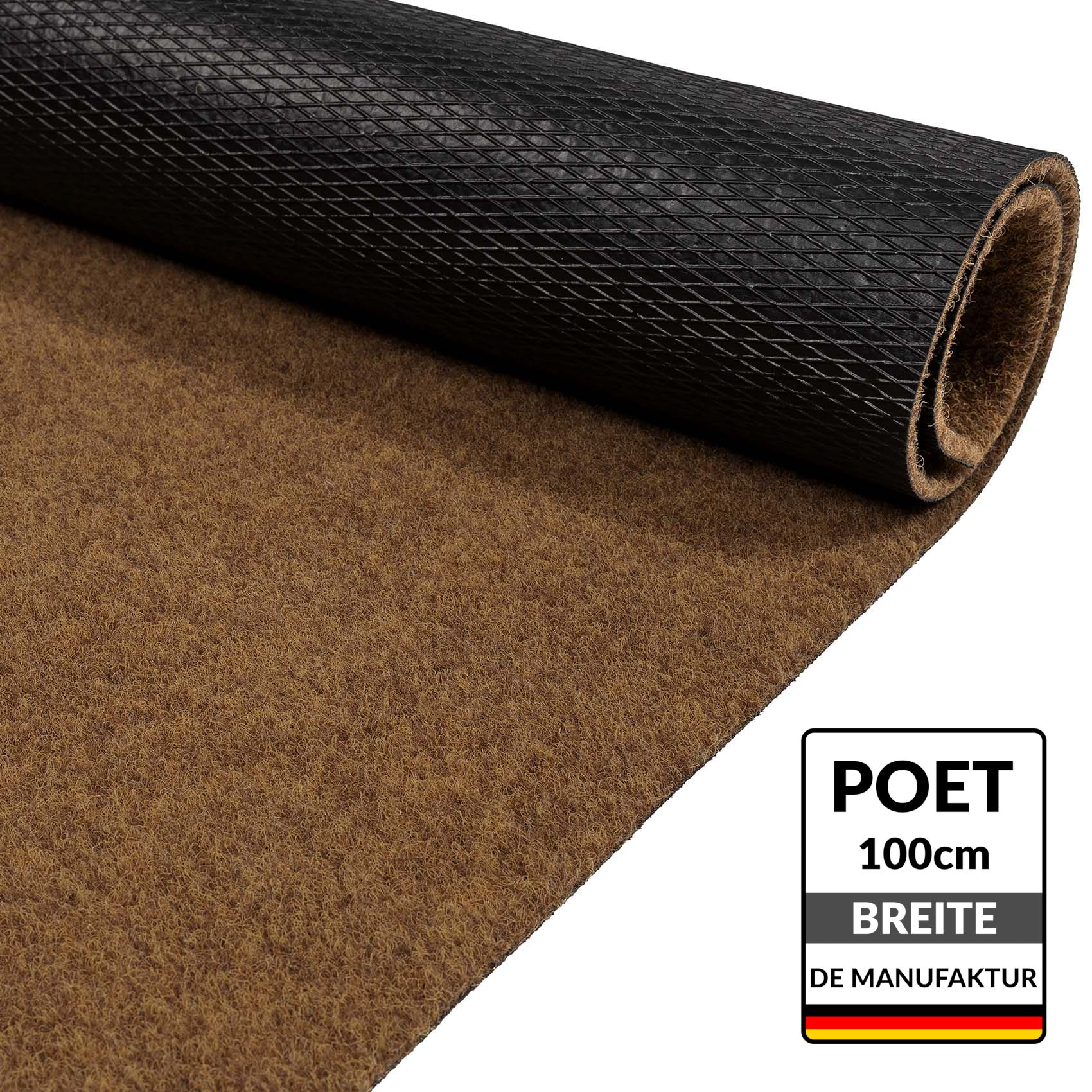 Sauberlaufmatte Schmutzfangmatte Teppichläufer Läufer Flur Innen Außen Eingang POET Breite 100cm Kokos 100x100cm