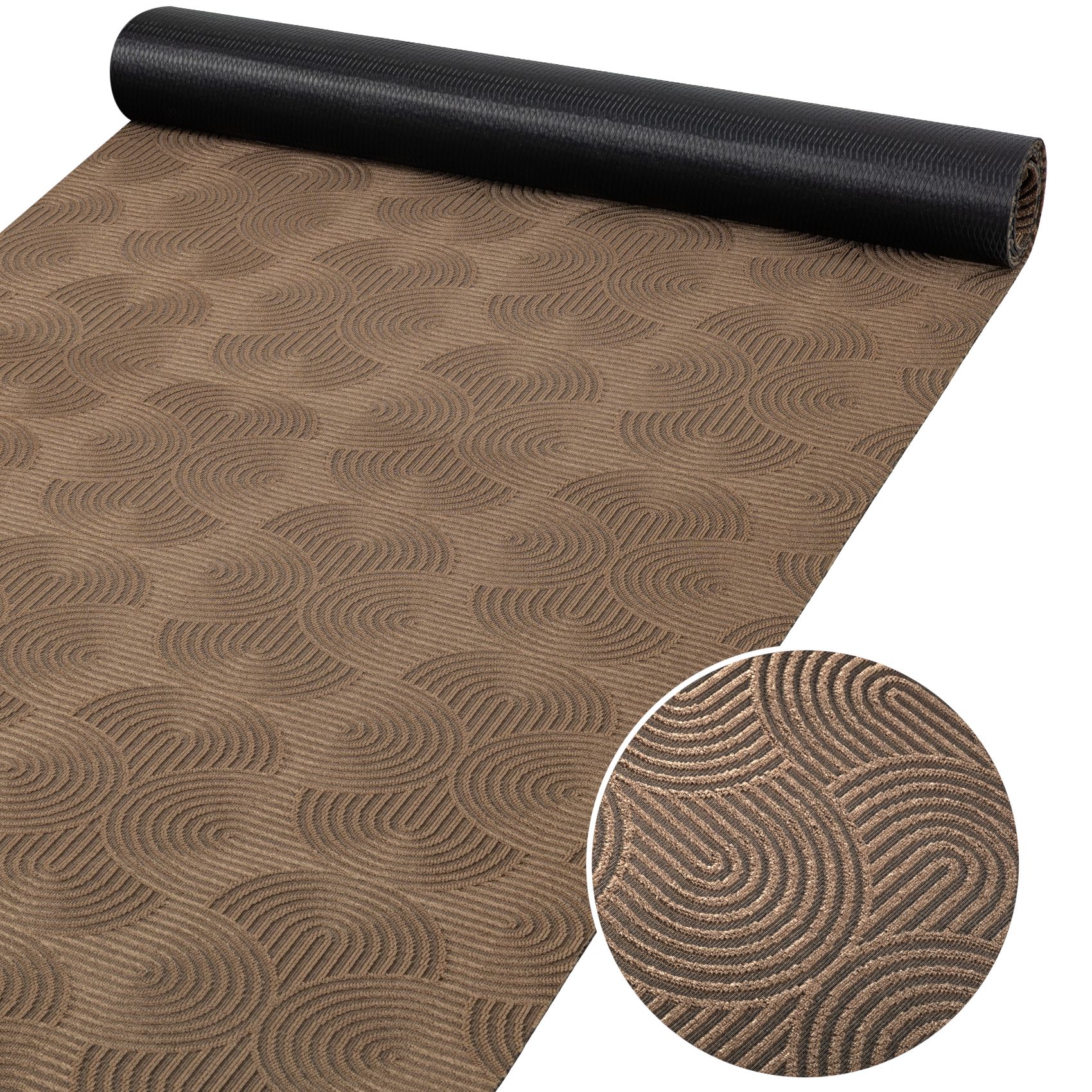 Teppichläufer Küchenläufer Flur Läufer Velours rutschfest waschbar Braun Velora 3 Breiten 50 cm 100 cm