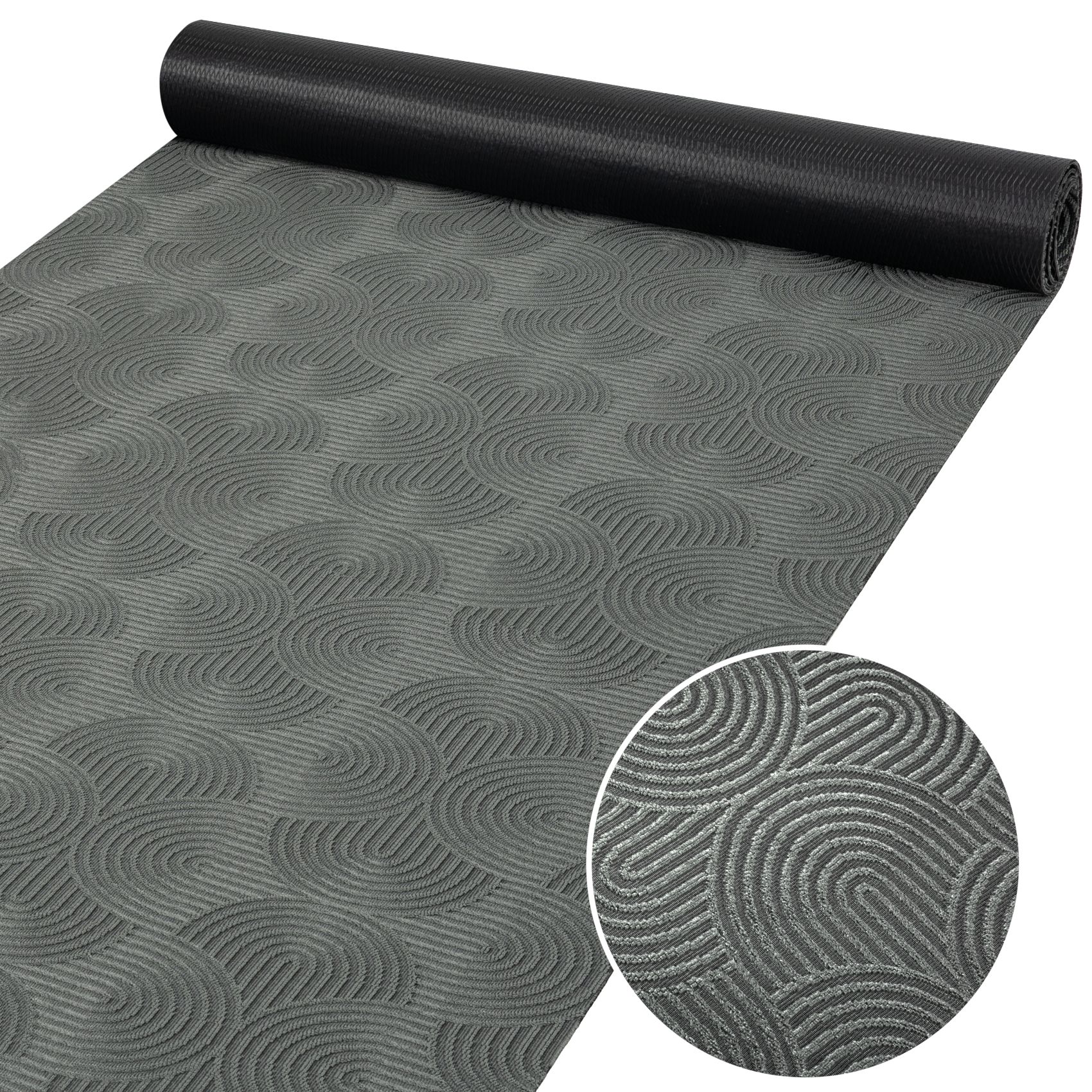 Teppichläufer Küchenläufer Flur Läufer Velours rutschfest waschbar Anthrazit Velora 3 Breiten 50 cm 100 cm