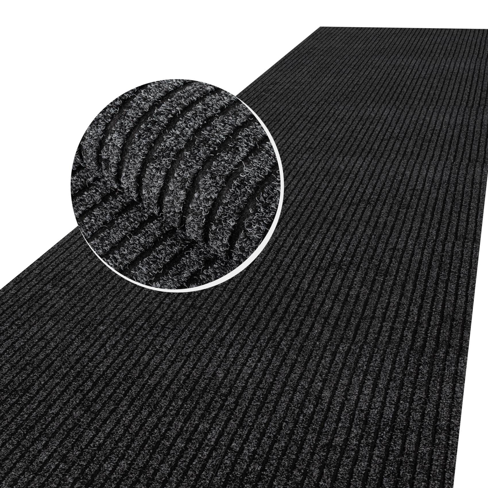 Teppichboden Flur Läufer Teppichläufer Büroläufer Meterware SMER 100cm Breite Schwarz 100x100cm