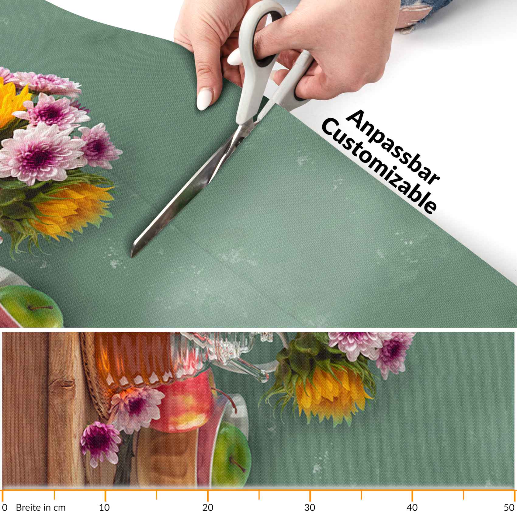 Küchenläufer Küchenteppich Läufer Flur Teppichläufer Blumen Frühling Mehrfarbig 50cm Breit 120x52cm