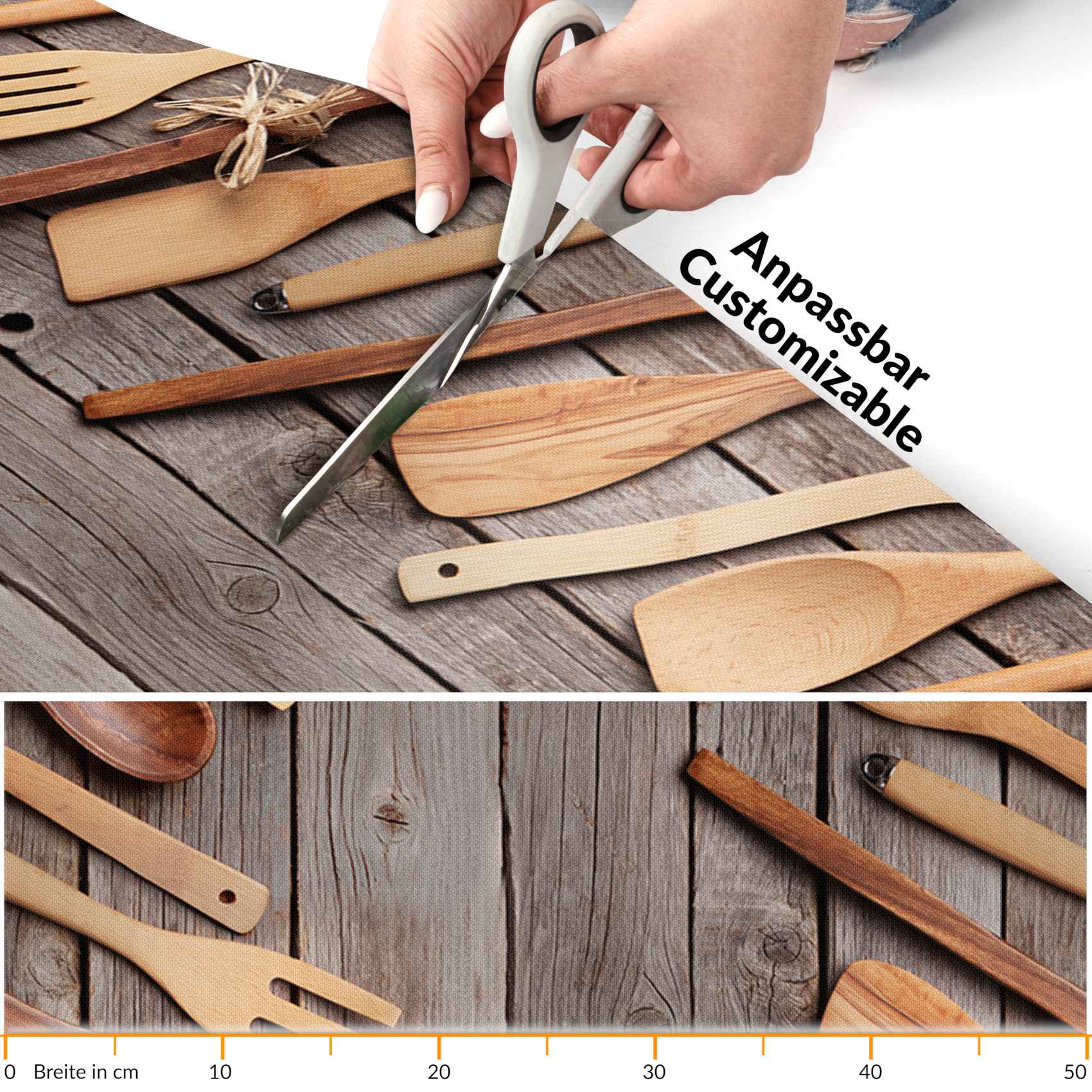 Küchenläufer Küchenteppich Läufer Flur Teppichläufer Holz Dielen Braun 50cm Breit 120x52cm