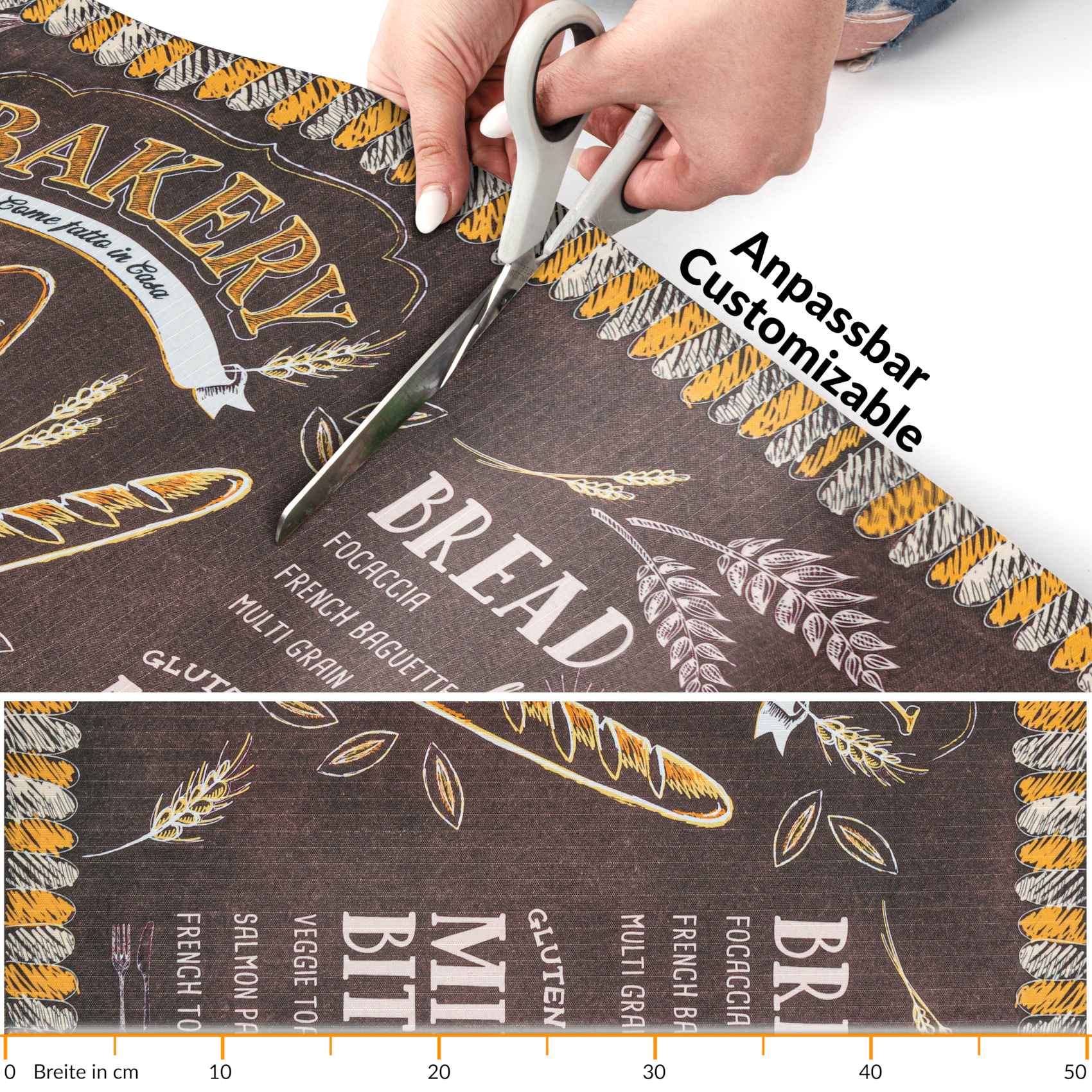 Küchenläufer Küchenteppich Läufer Flur Teppichläufer Sprinty Bakery Mehrfarbig 50cm Breit 100x52cm