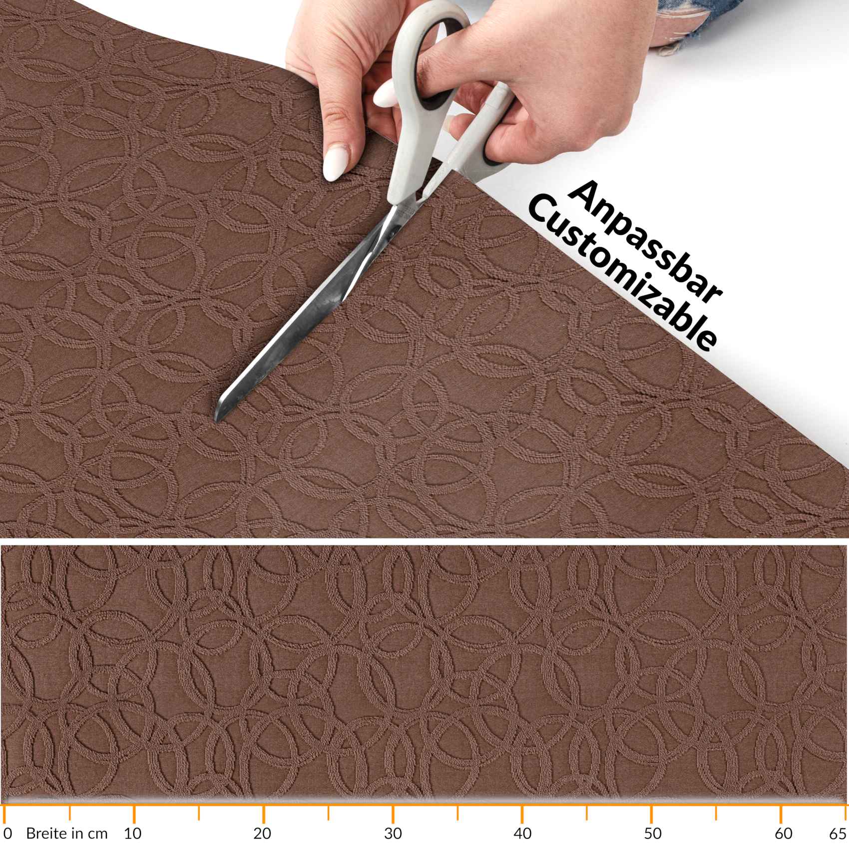 Teppichläufer Flurläufer Küchenläufer Velours waschbar rutschfest Sisi Optical Braun 65cm Breit 100x67cm