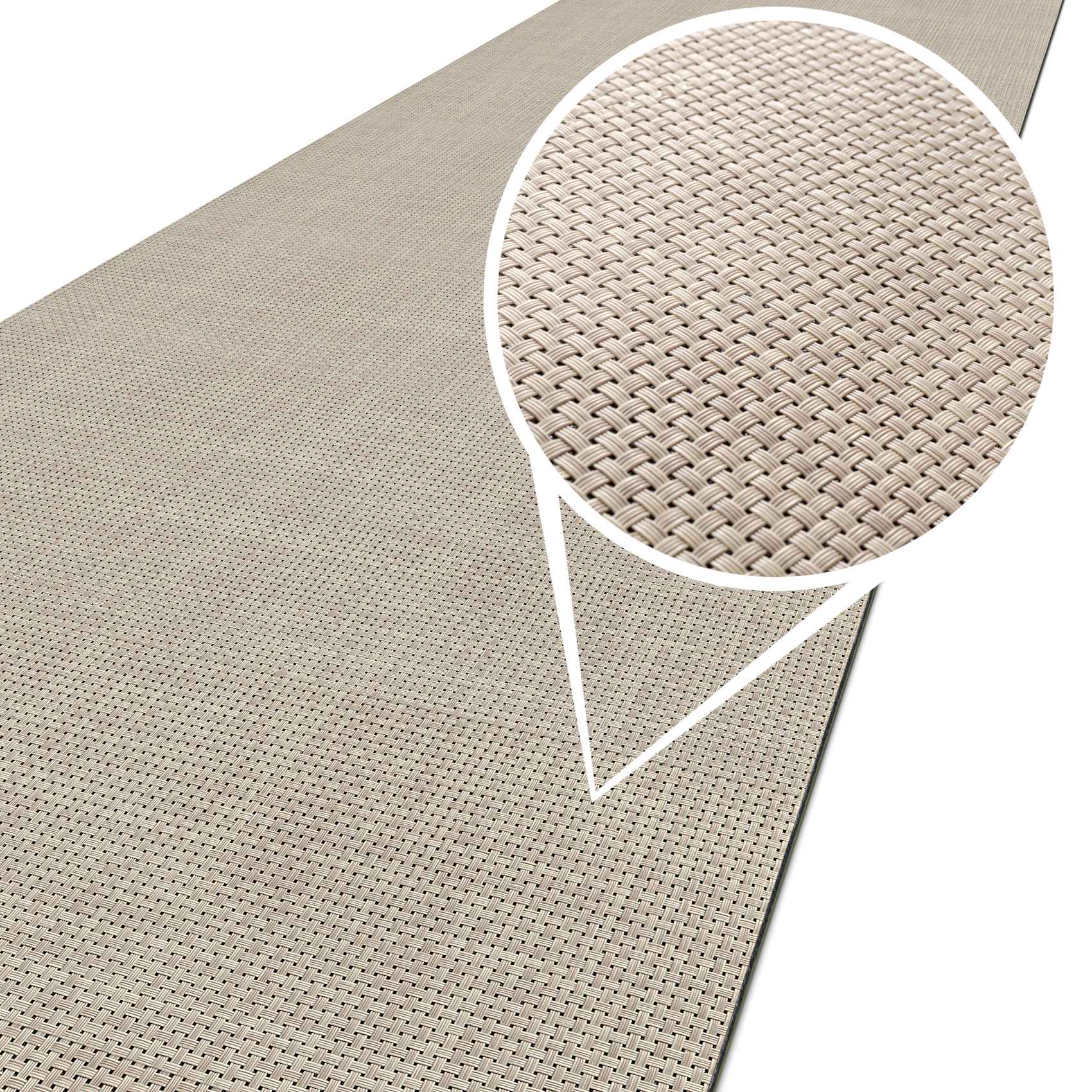Outdoorteppich Teppichläufer Küchenläufer Rattan Tatami | 50/ 67/ 100 cm Breit Sand Creme 50cm 100cm