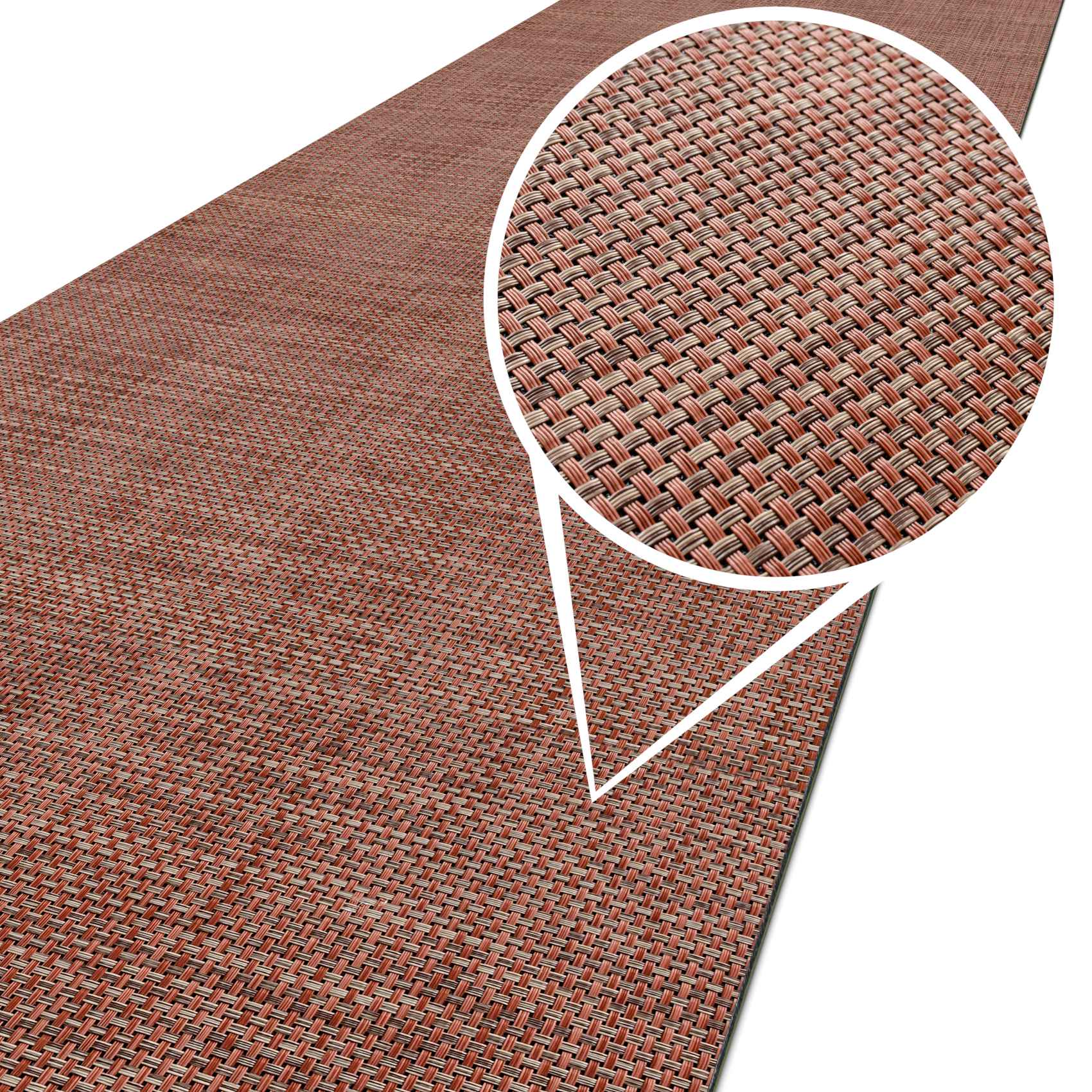 Outdoorteppich Teppichläufer Küchenläufer Rattan Tatami | 50/ 67/ 100 cm Breit Rust 50cm 100cm