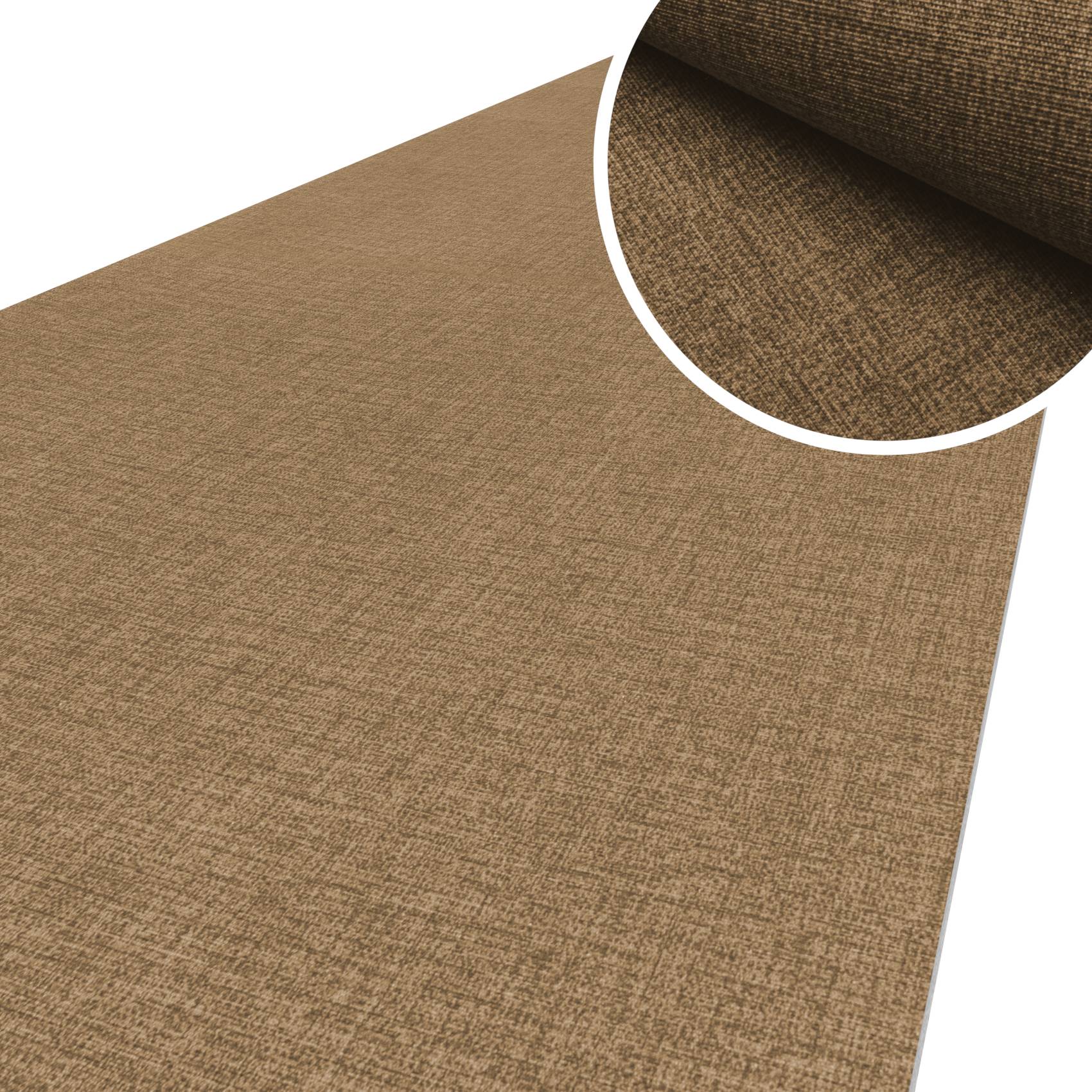 Küchenläufer Küchenteppich Läufer Flur Teppichläufer Uni Braun Breite 67cm in Meter Beige 100x67cm