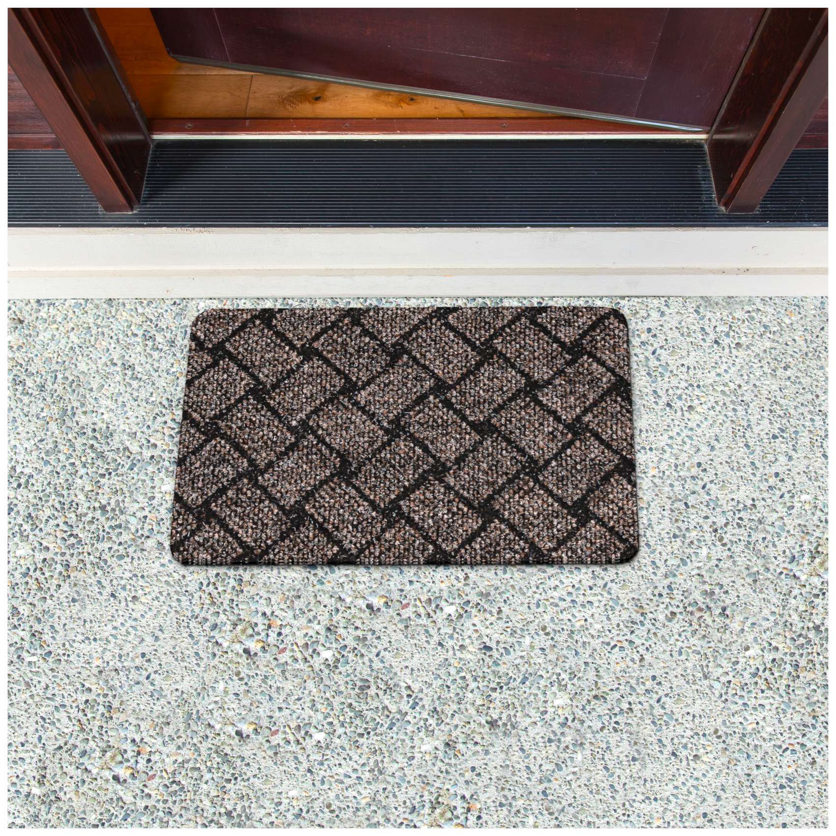 Teppichläufer Sauberlaufmatte Schmutzfangmatte Flur Läufer MELBOURNE Breite 100cm Braun 40x60cm