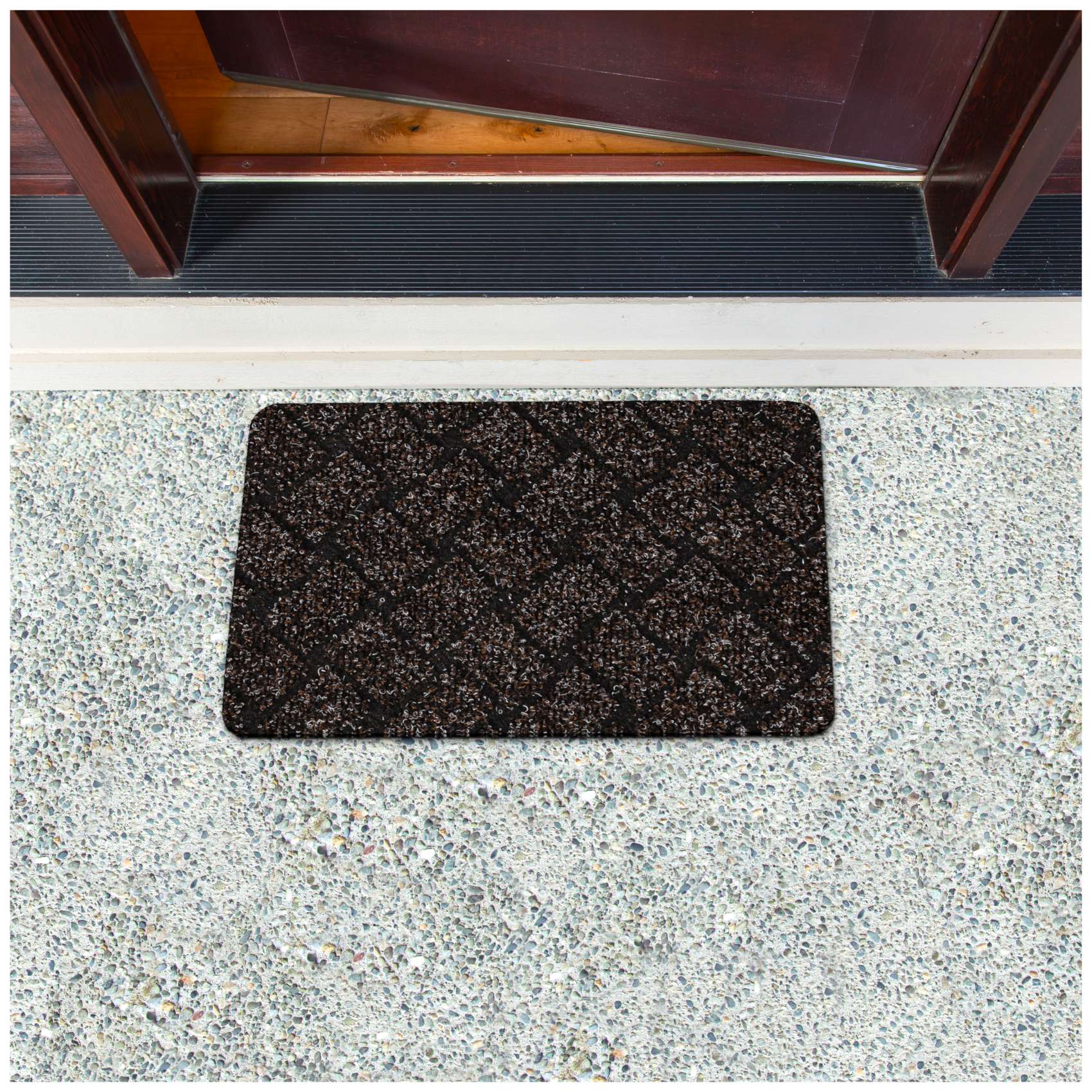 Teppichläufer Sauberlaufmatte Schmutzfangmatte Flur Läufer MELBOURNE Breite 100cm Dunkelbraun 40x60cm